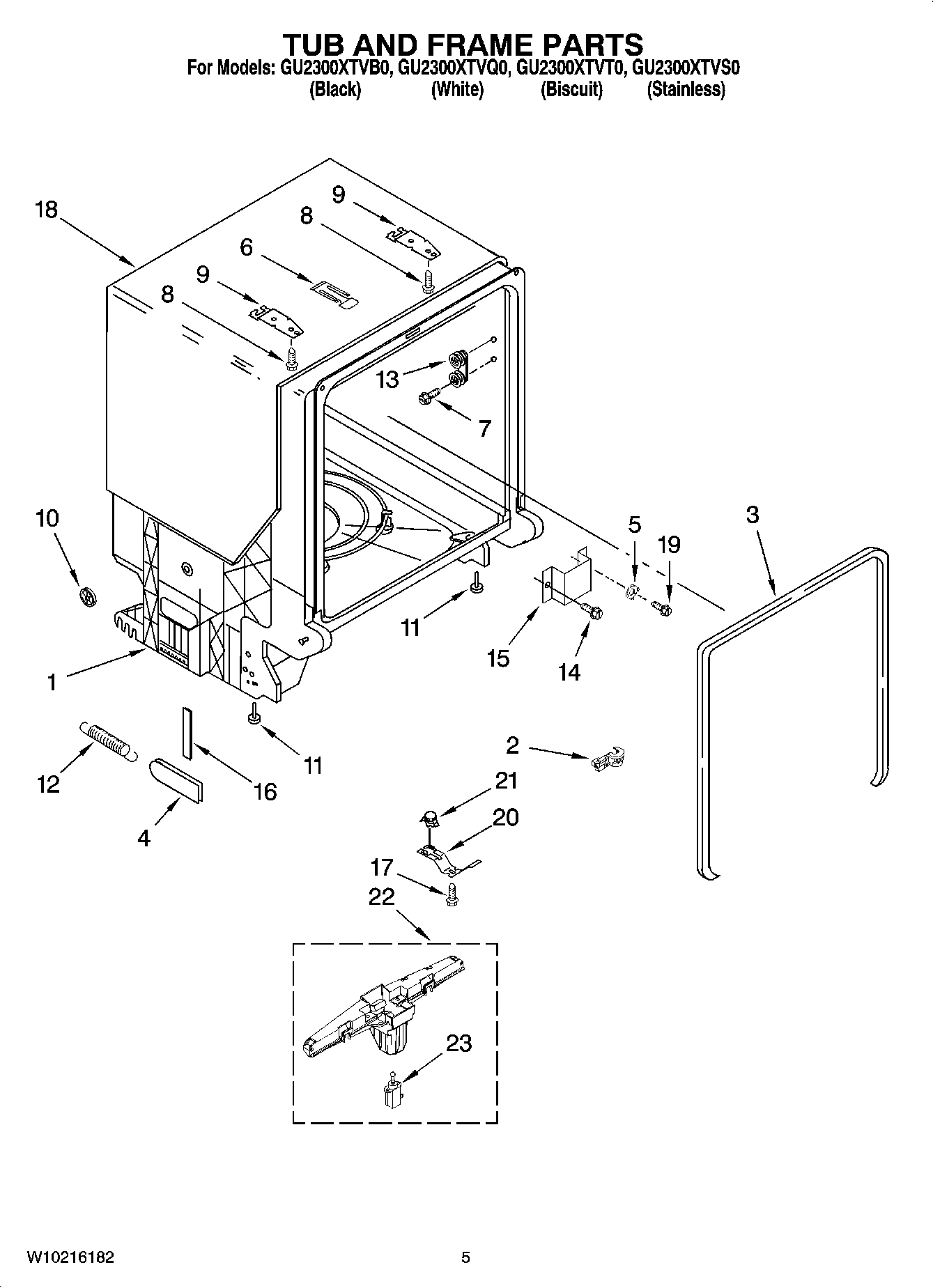05 - TUB AND FRAME PARTS