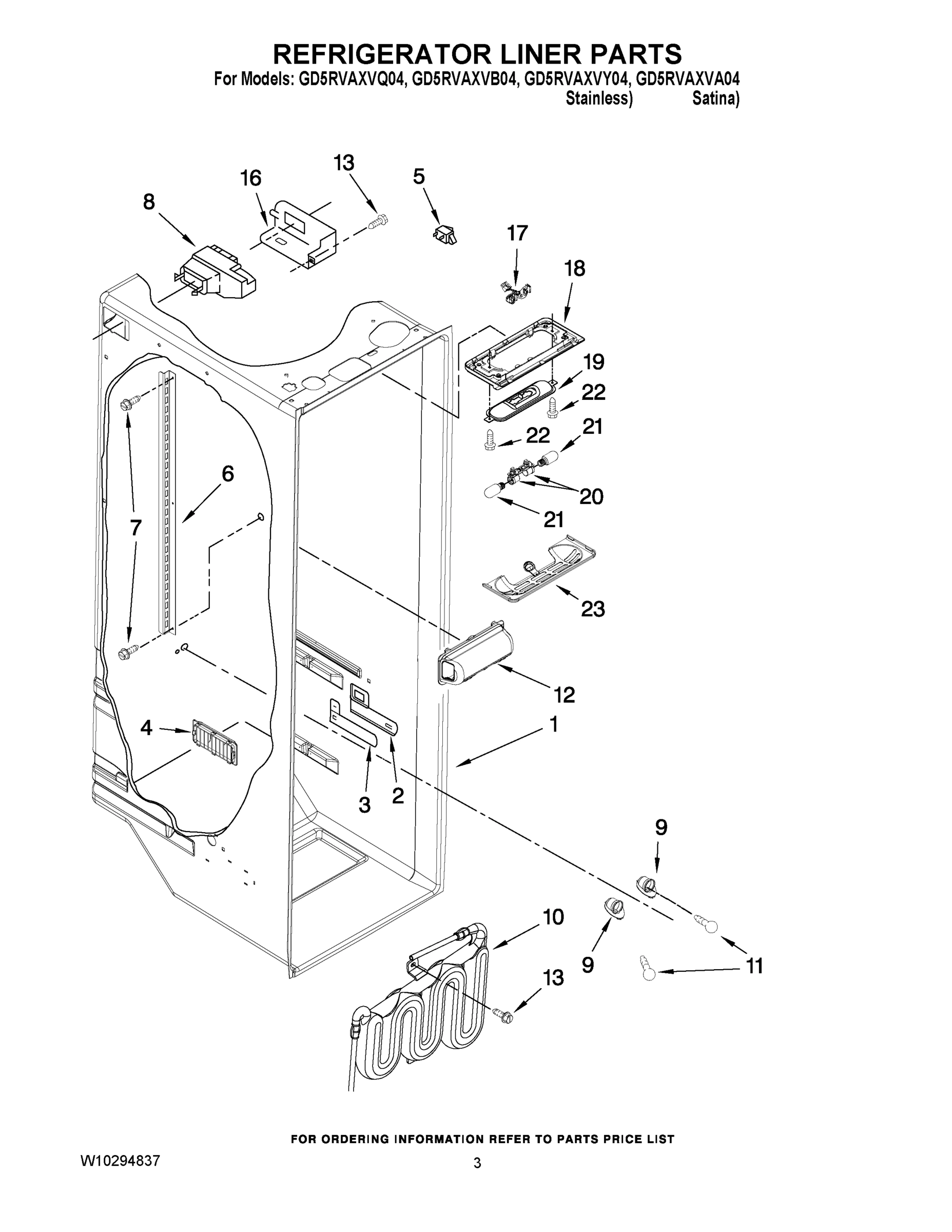 02 - REFRIGERATOR LINER PARTS