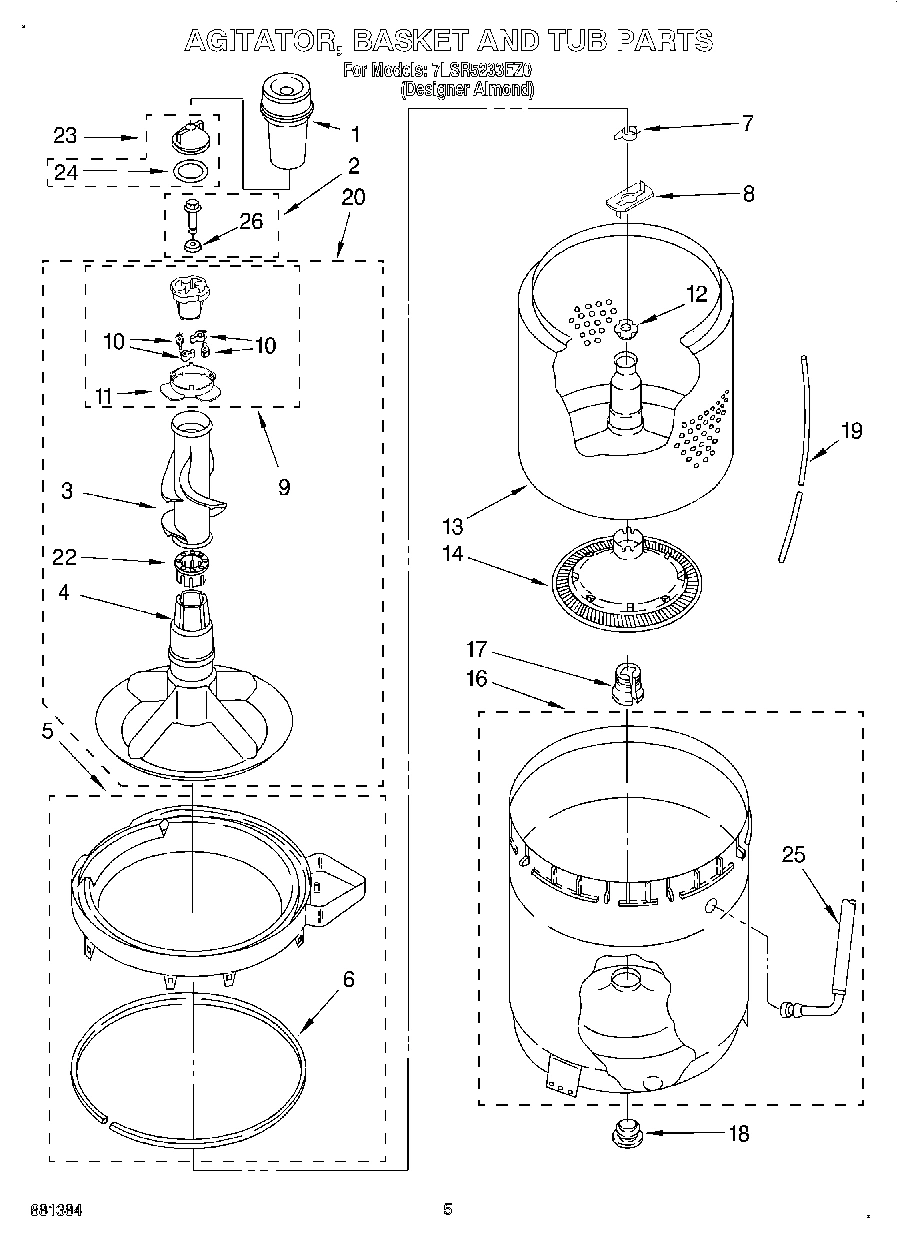03 - AGITATOR, BASKET AND TUB