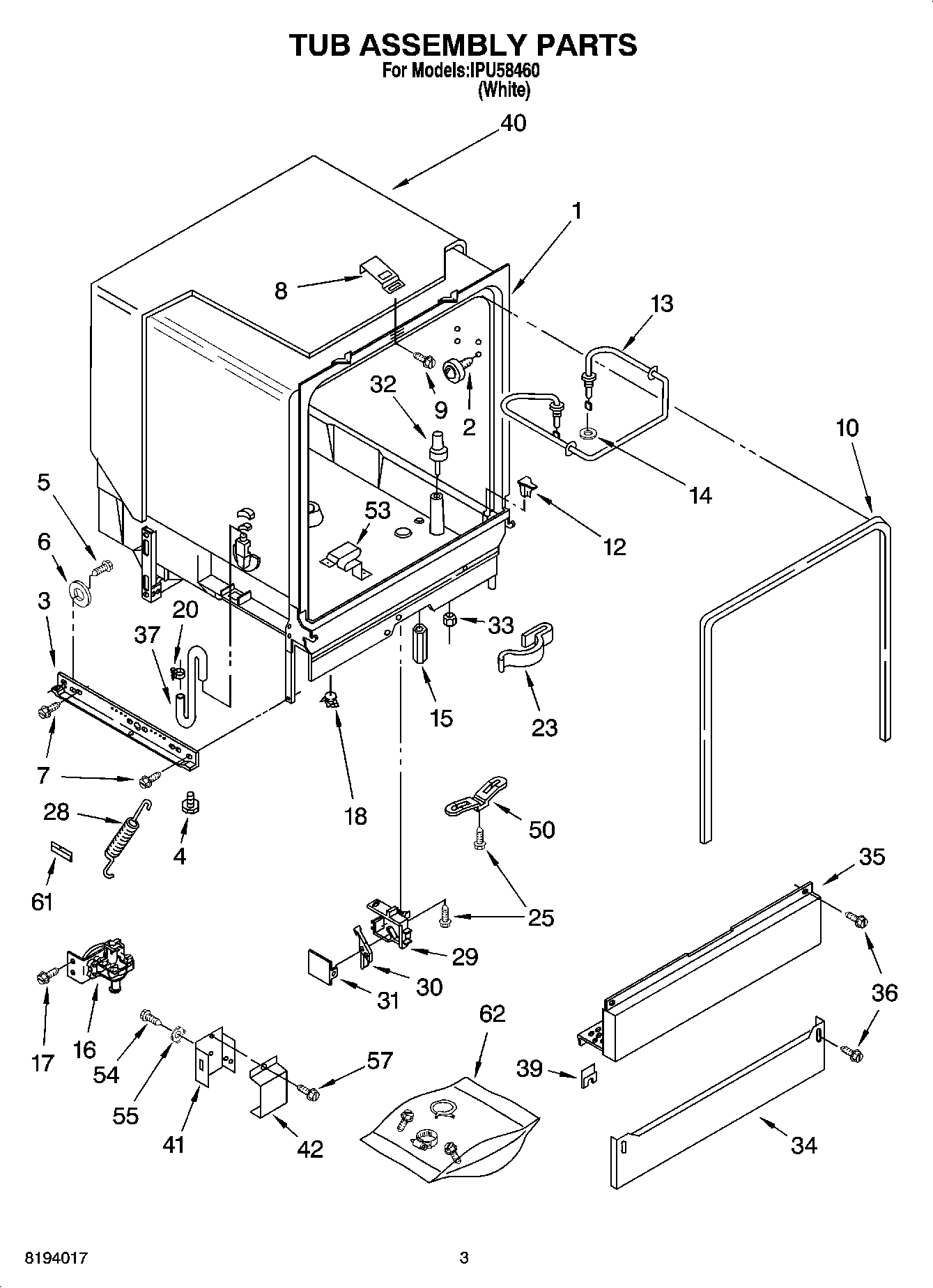 03 - TUB ASSEMBLY PARTS