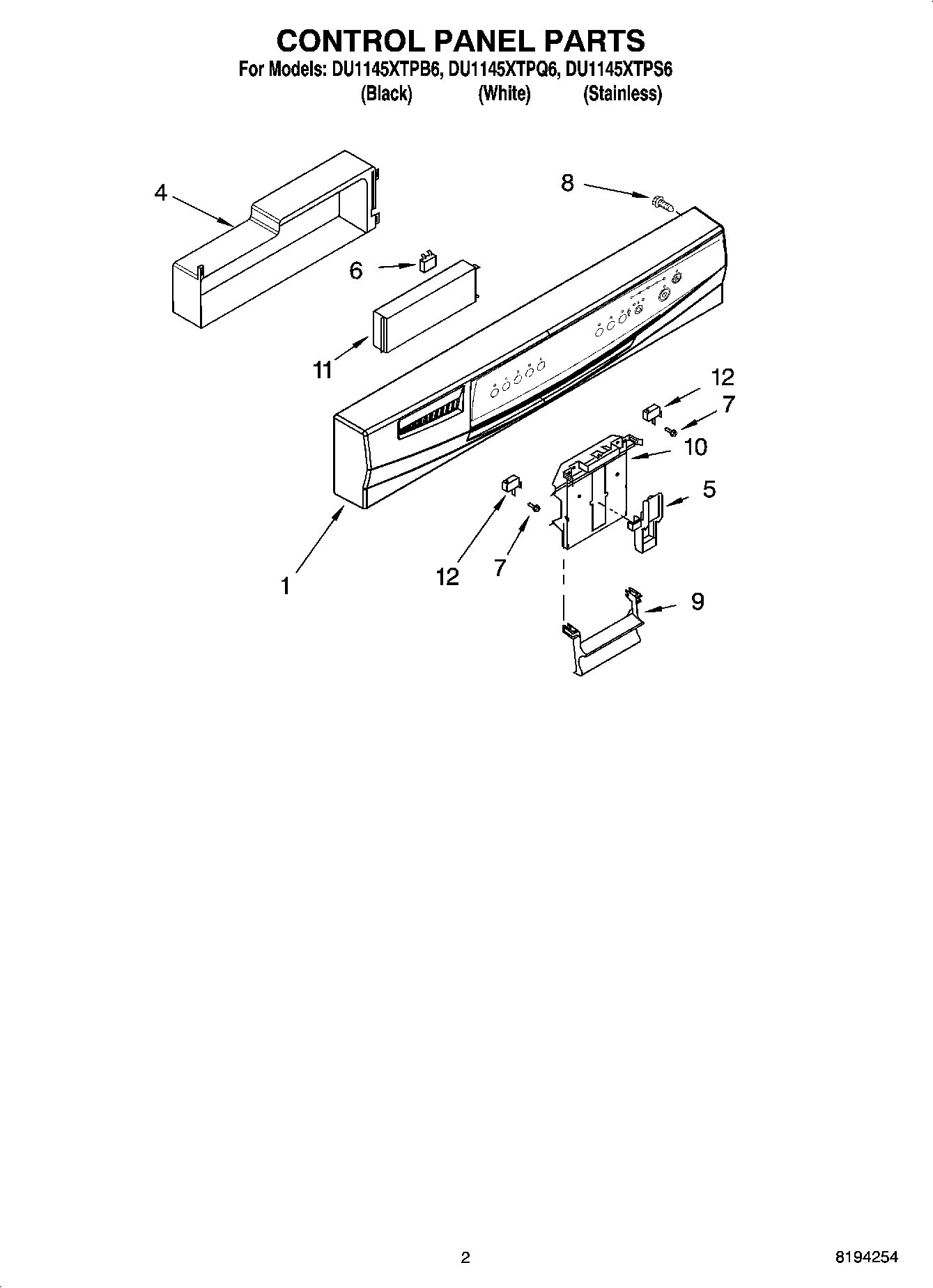 02 - CONTROL PANEL PARTS