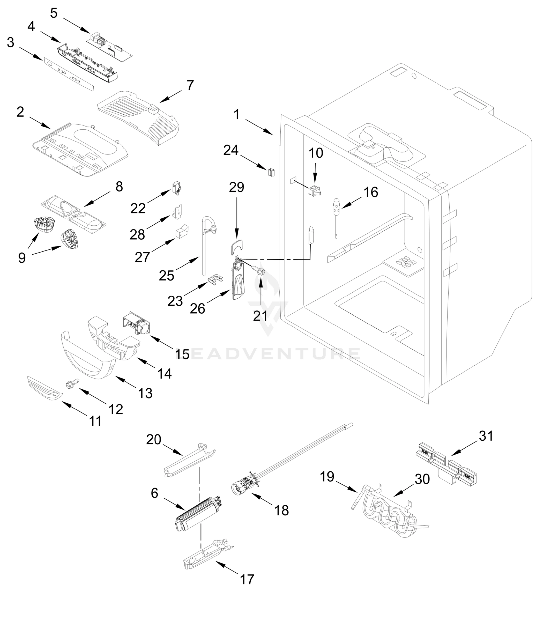 REFRIGERATOR LINER PARTS