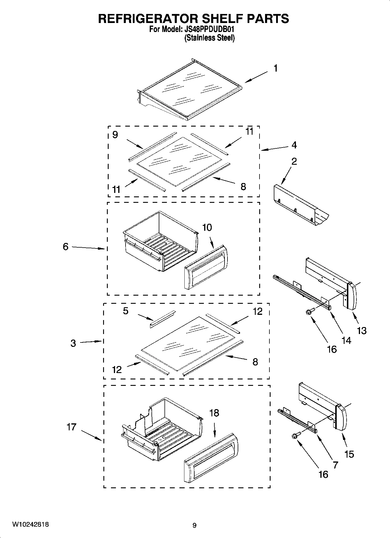 07 - REFRIGERATOR SHELF PARTS