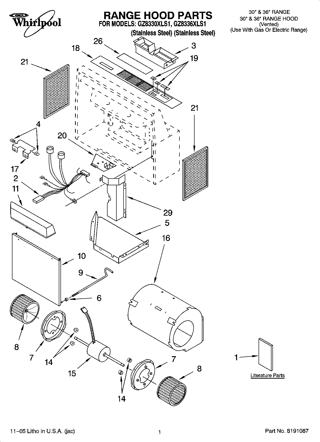 01 - RANGE HOOD PARTS