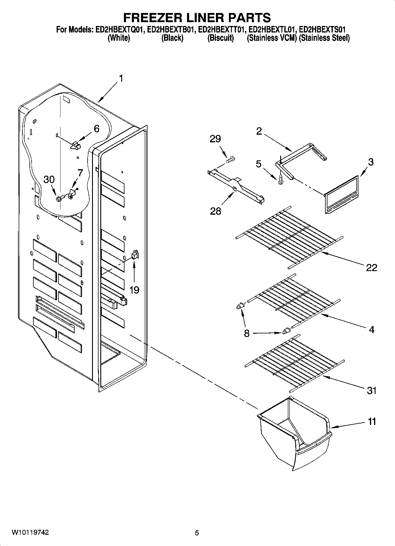 04 - FREEZER LINER PARTS