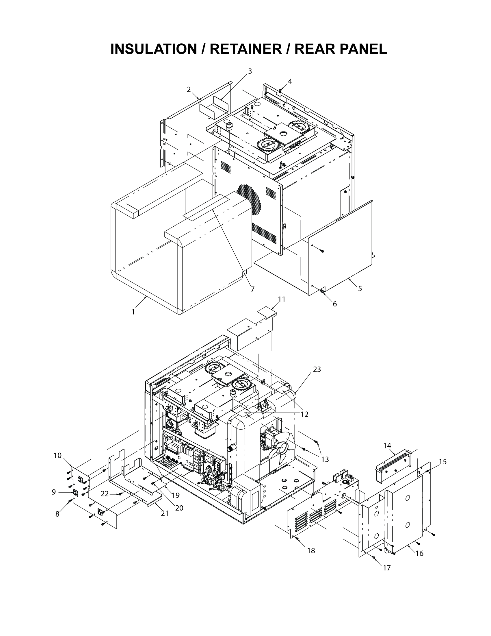INSULATION / RETAINER / REAR PANEL