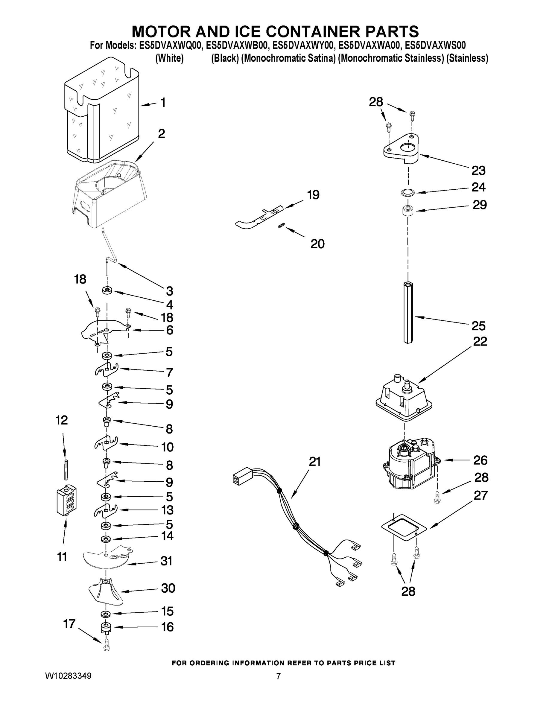 05 - MOTOR AND ICE CONTAINER PARTS