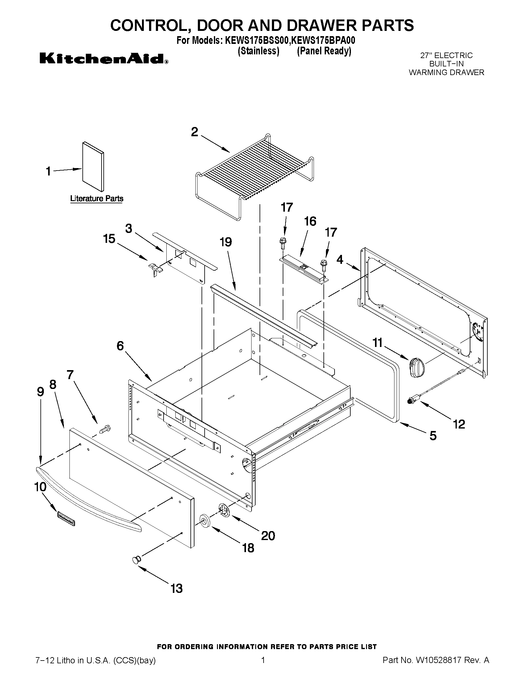 01 - CONTROL, DOOR AND DRAWER PARTS