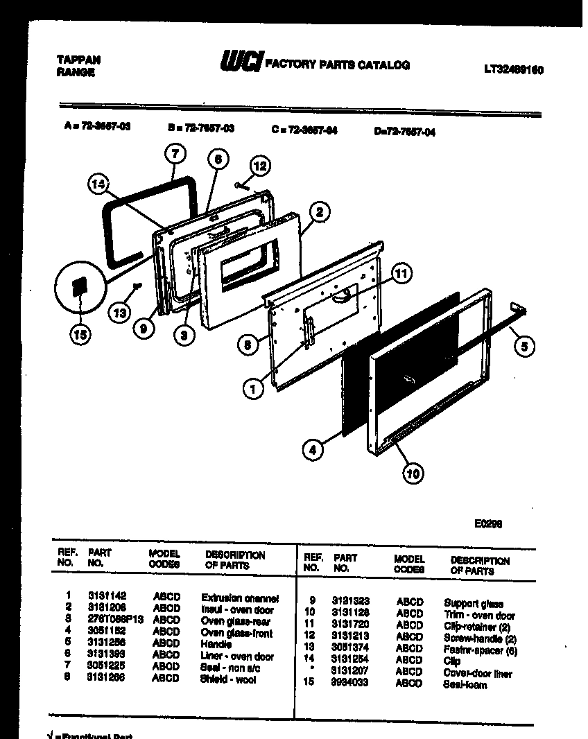 04 - LOWER OVEN DOOR PARTS