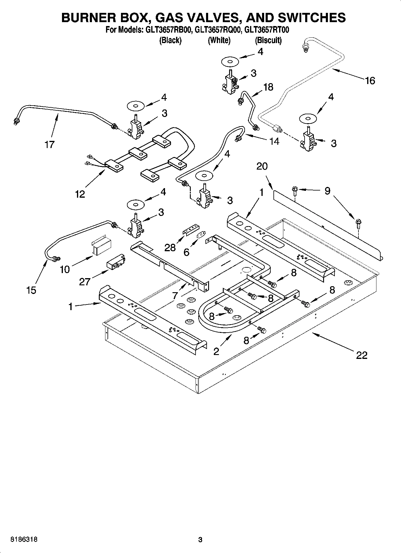 02 - BURNER BOX, GAS VALVES, AND SWITCHES, OPTIONAL PARTS