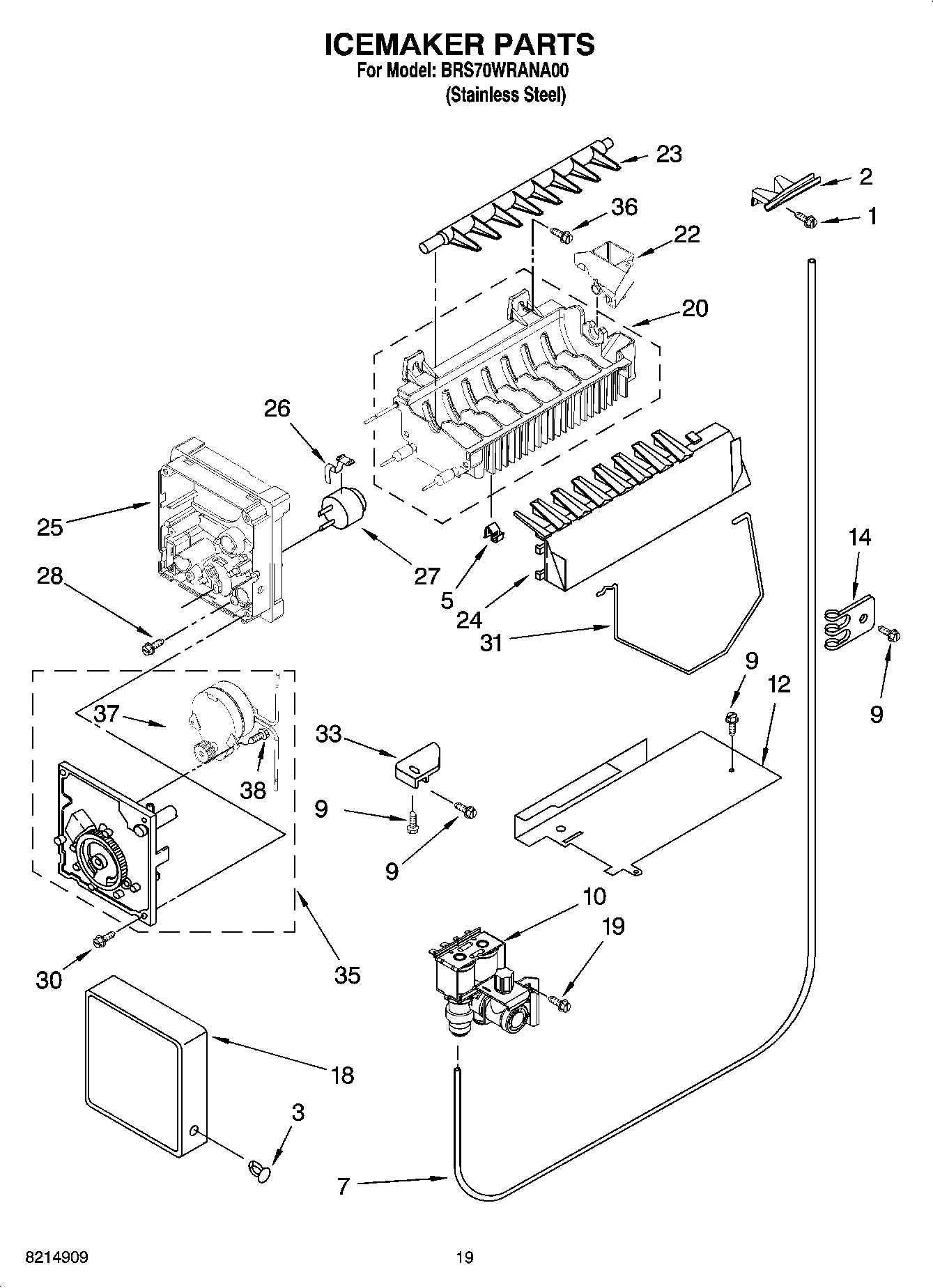12 - ICEMAKER PARTS, OPTIONAL PARTS (NOT INCLUDED)