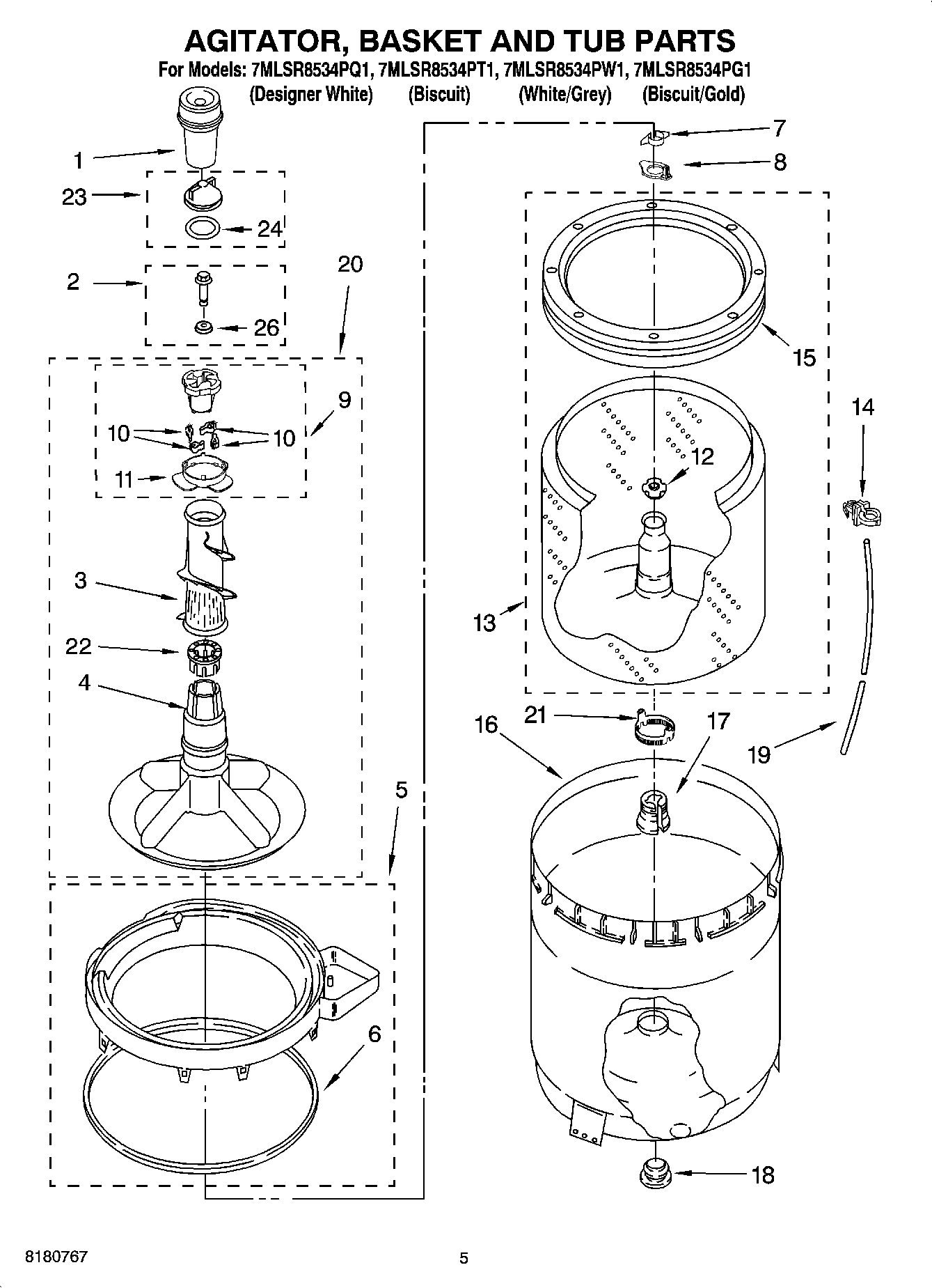 03 - AGITATOR, BASKET AND TUB PARTS