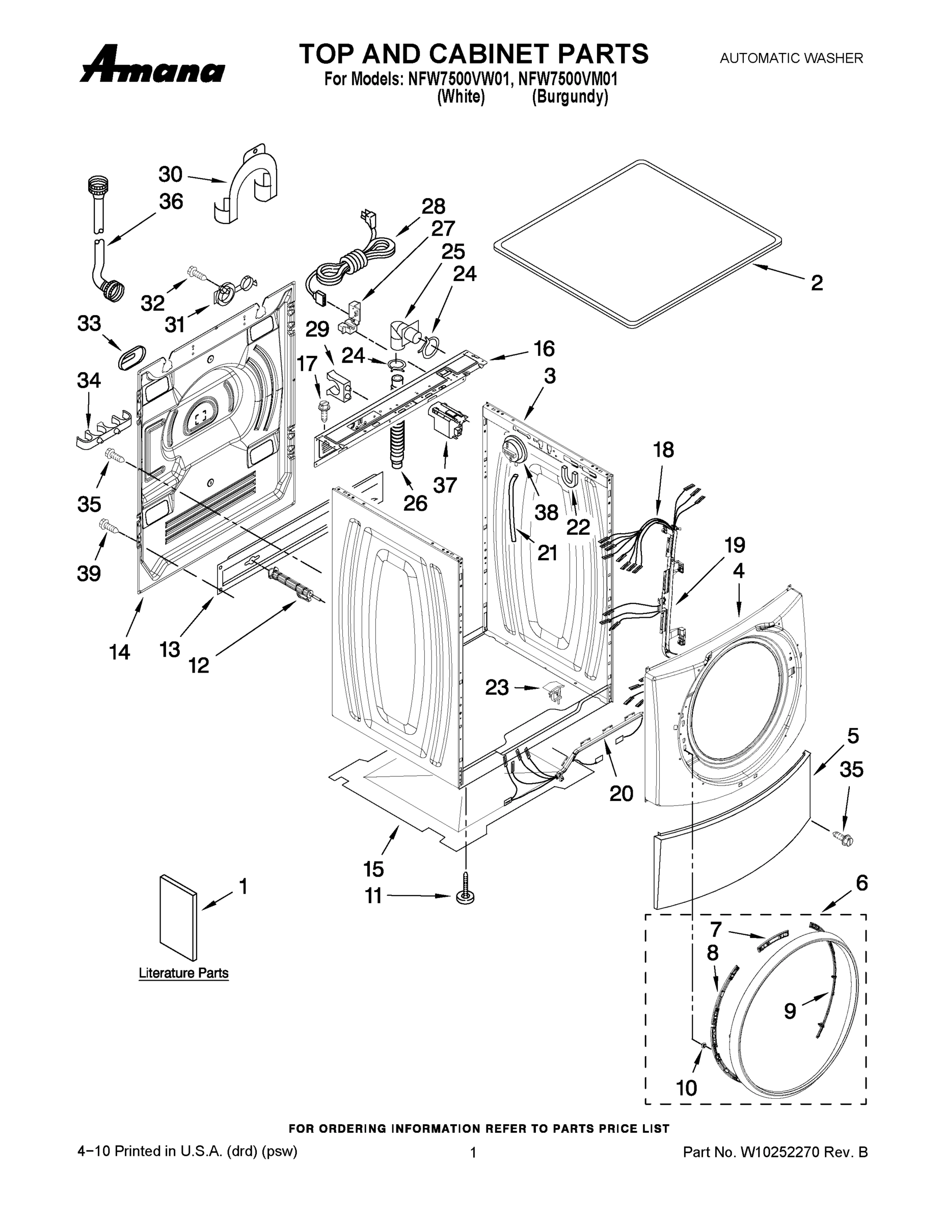 01 - TOP AND CABINET PARTS