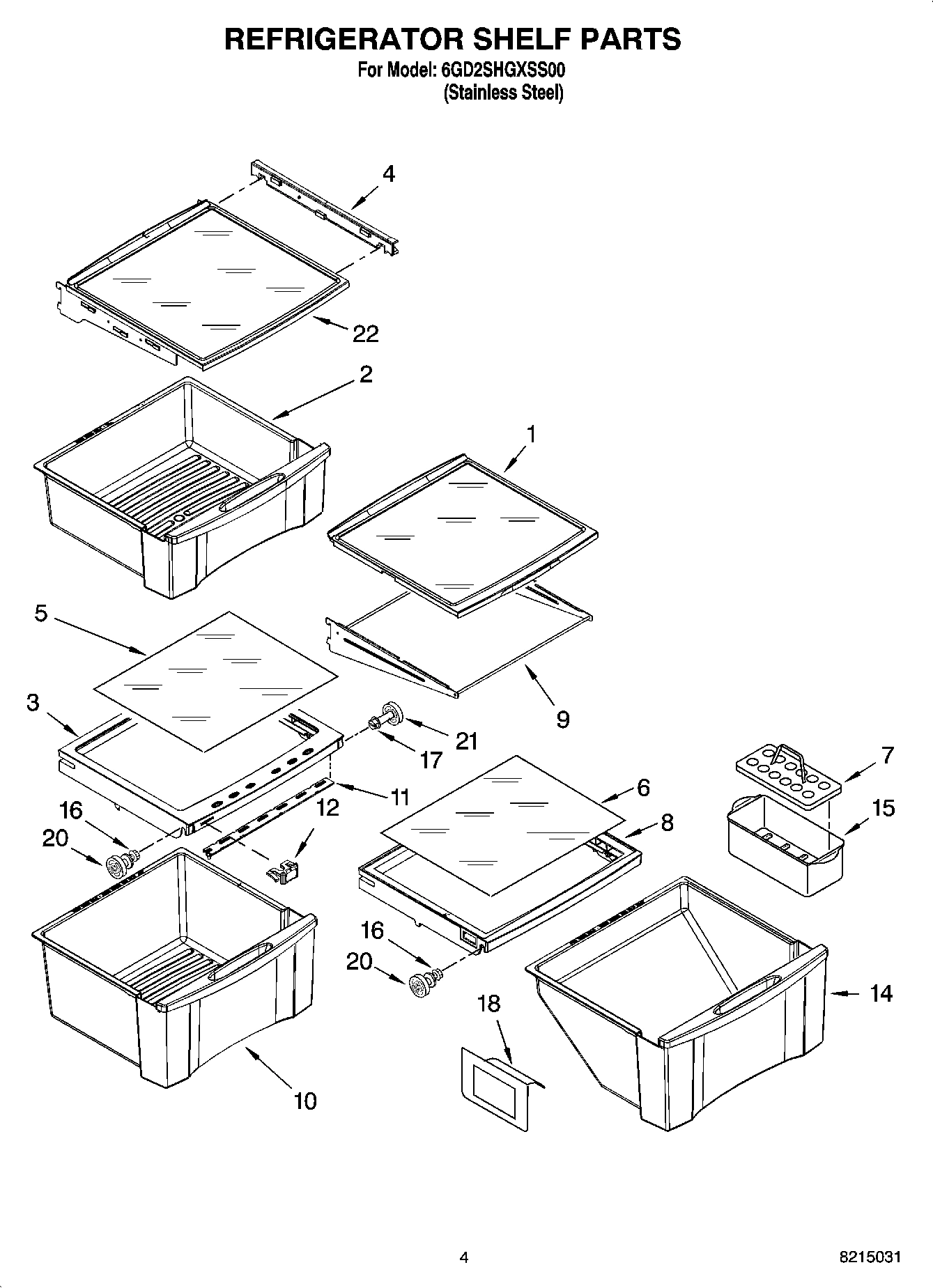 03 - REFRIGERATOR SHELF PARTS