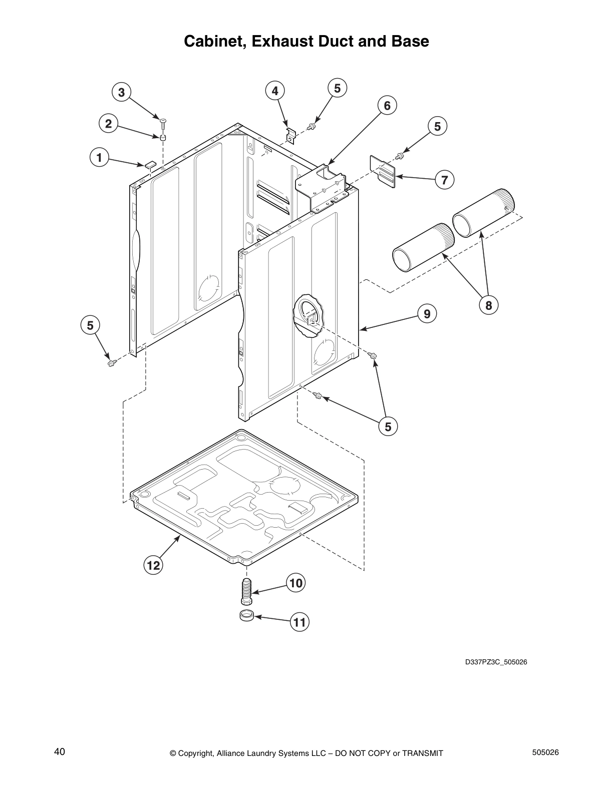 Cabinet, Exhaust Duct and Base