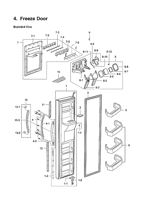 Freezer Door Parts