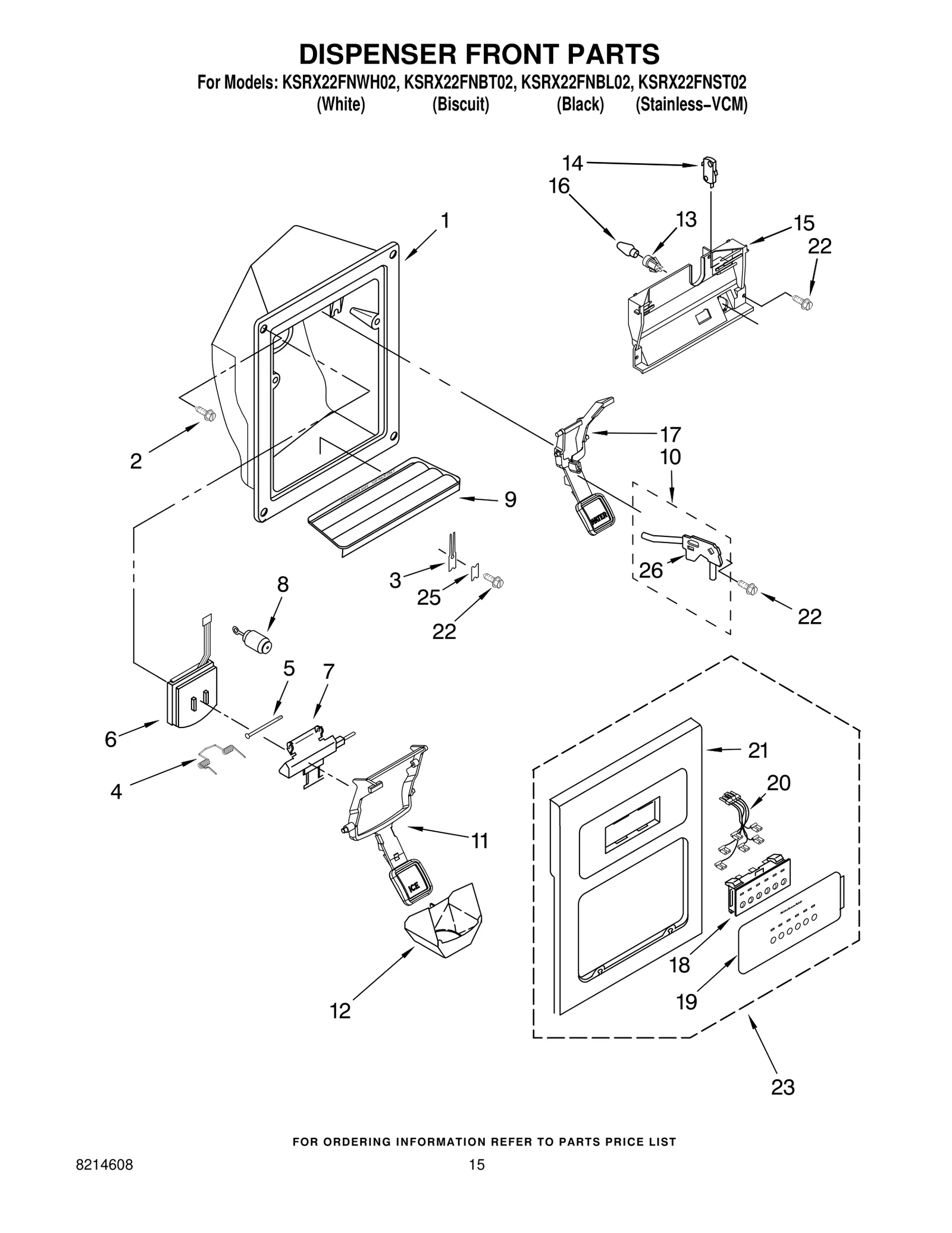 DISPENSER FRONT PARTS