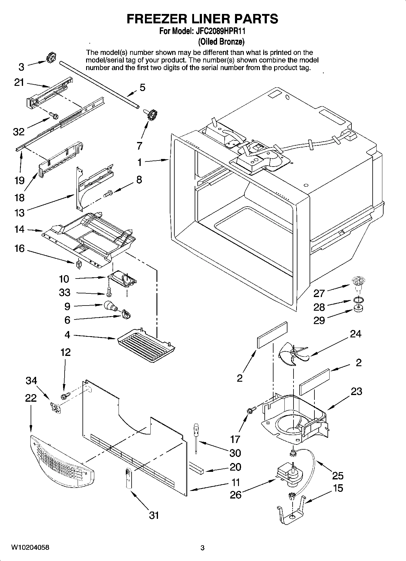 02 - FREEZER LINER PARTS