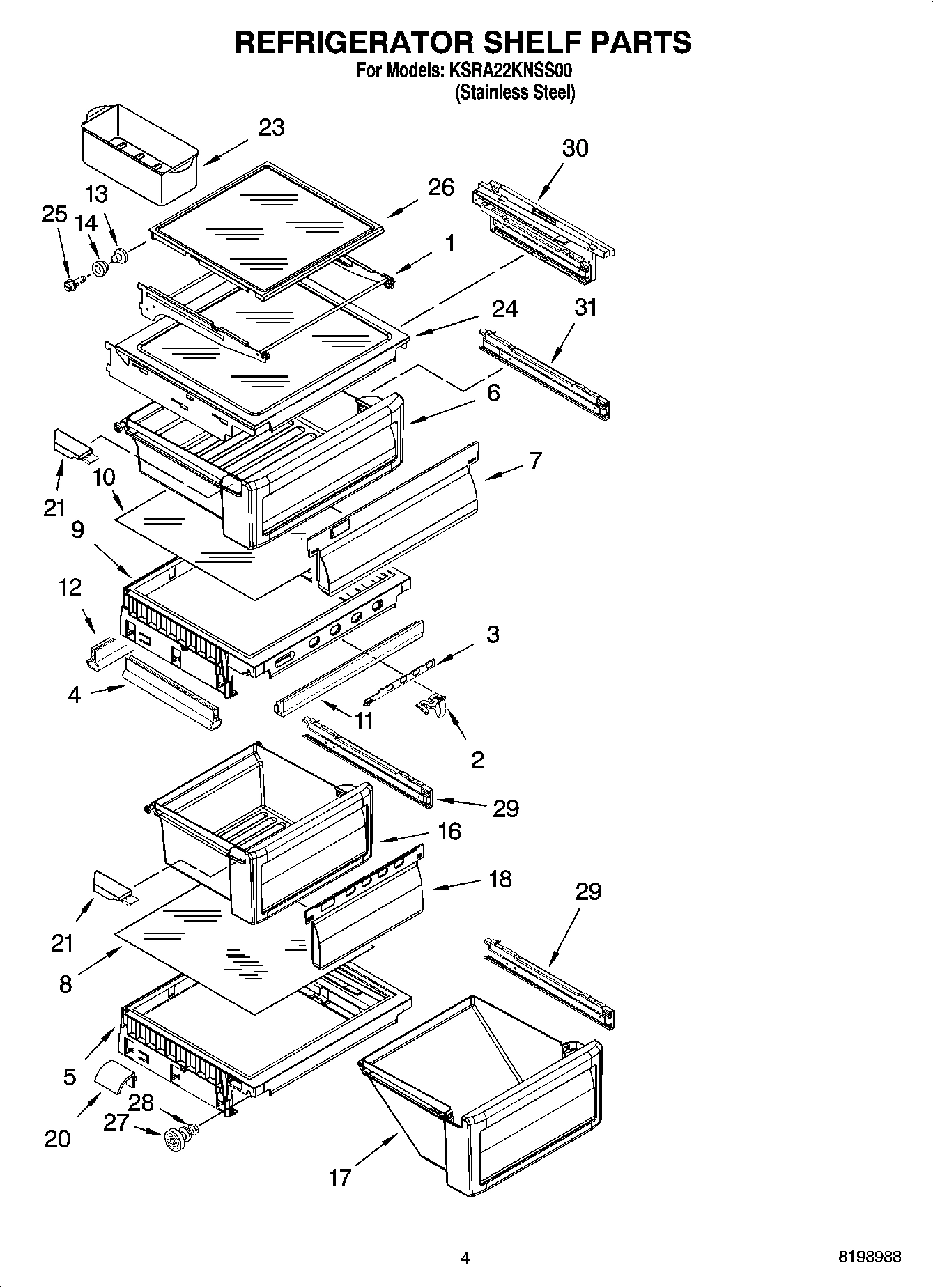 03 - REFRIGERATOR SHELF PARTS