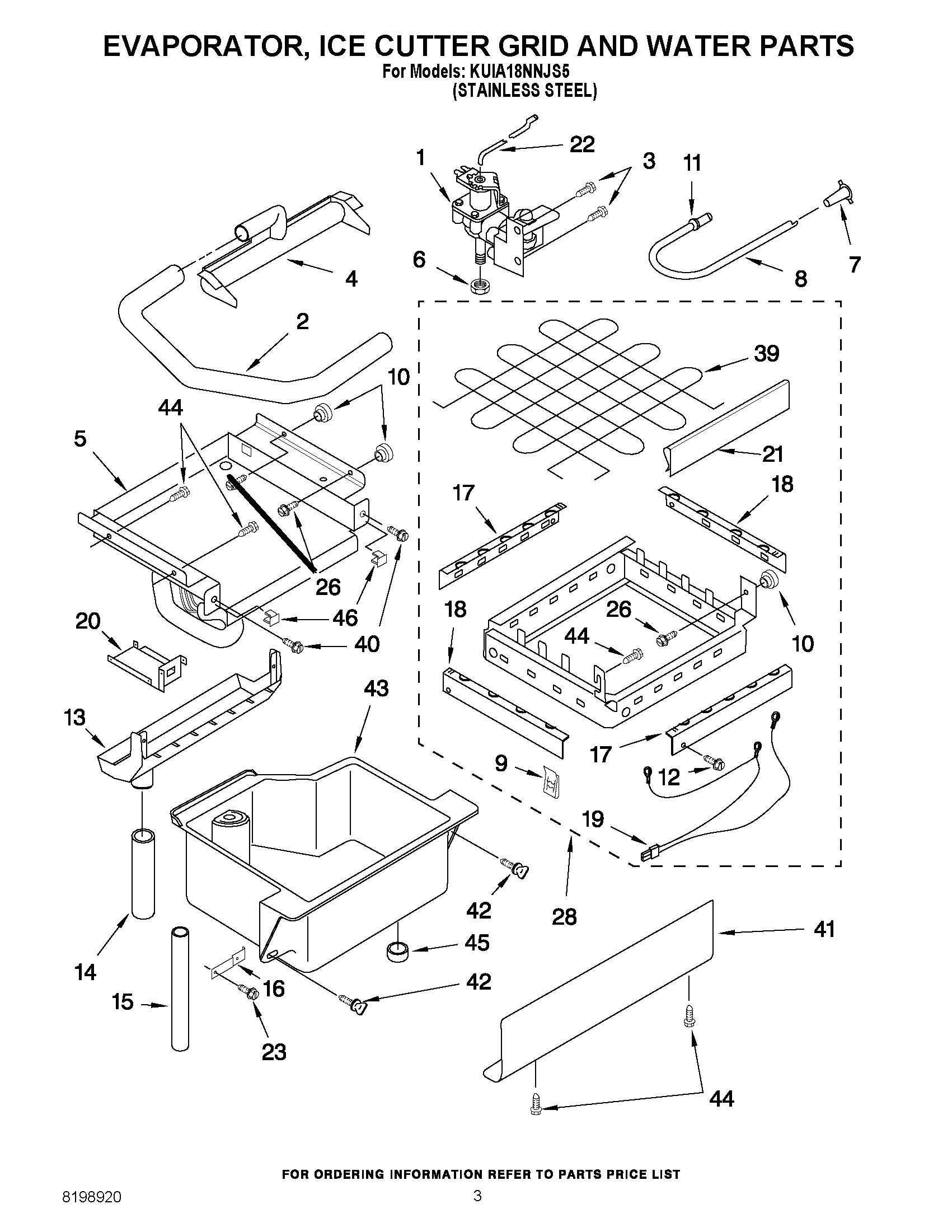 02 - EVAPORATOR, ICE CUTTER GRID AND WATER PARTS