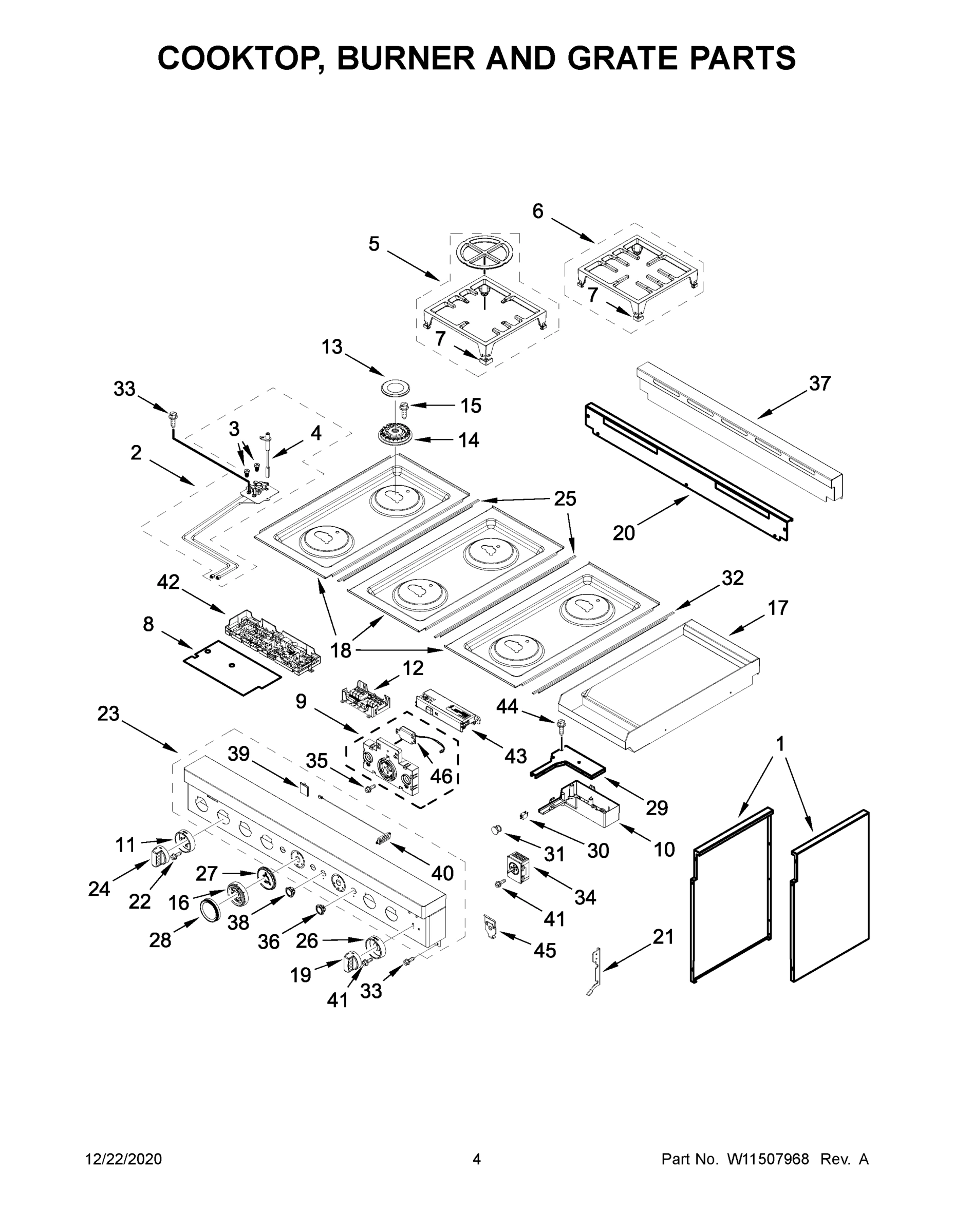 03 - COOKTOP, BURNER AND GRATE PARTS