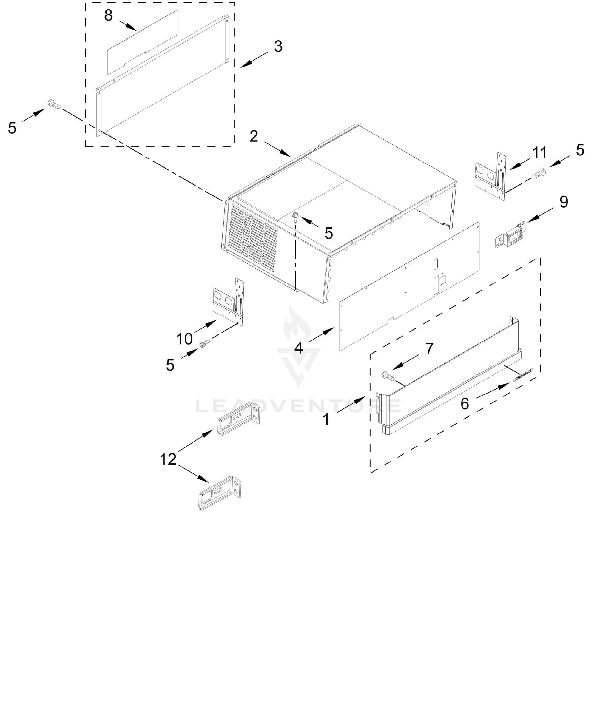 TOP GRILLE AND UNIT COVER PARTS