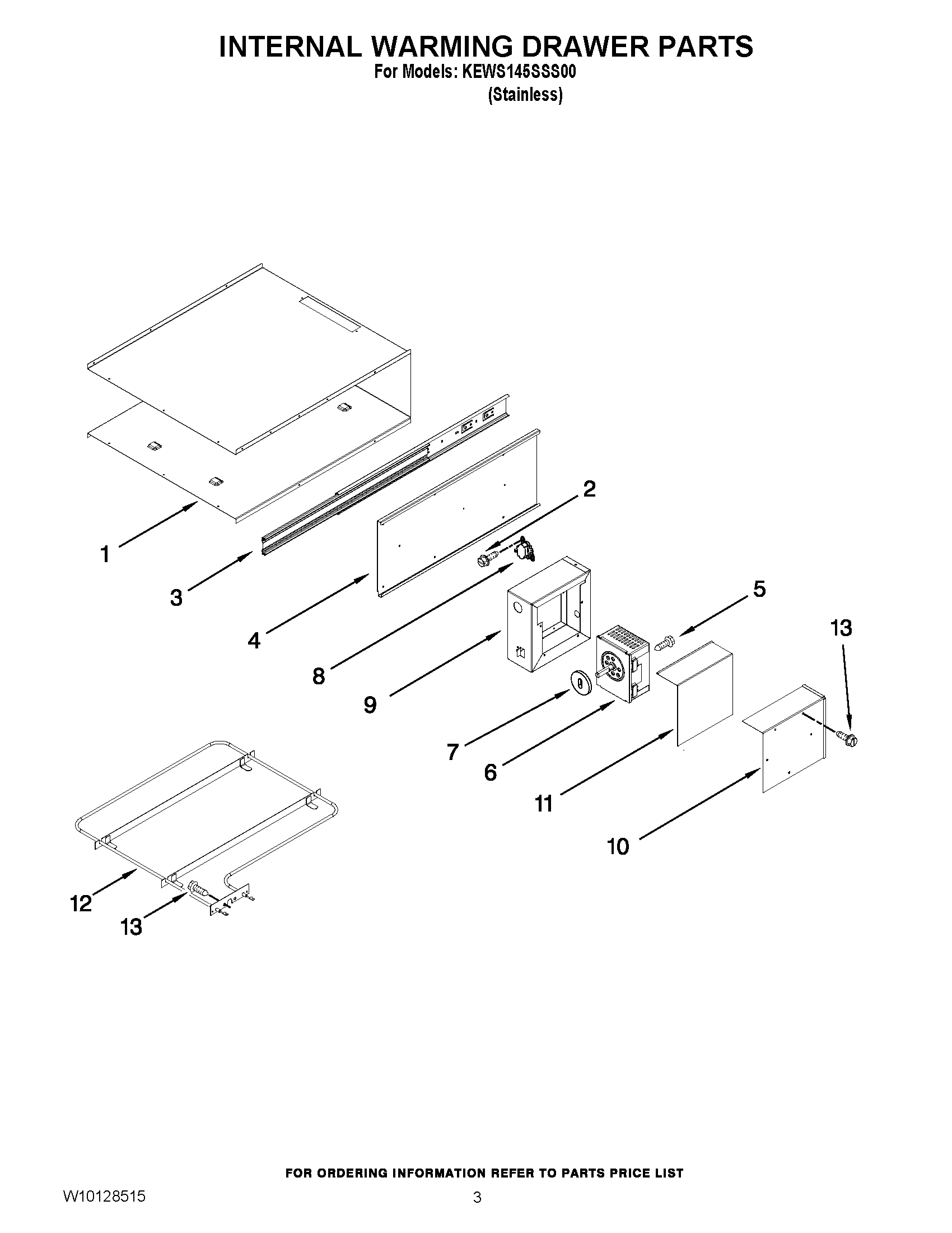 02 - INTERNAL WARMING DRAWER PARTS