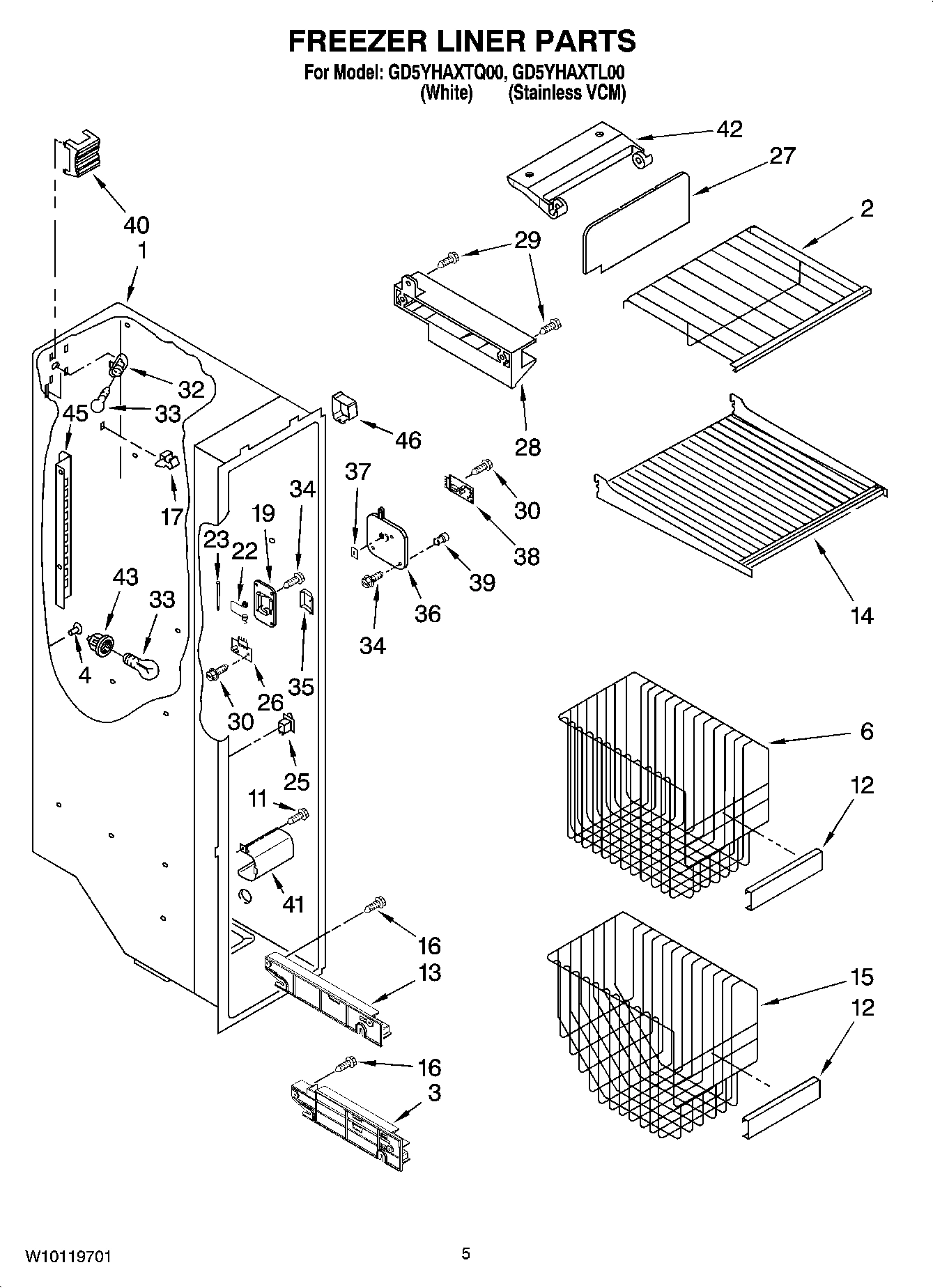 04 - FREEZER LINER PARTS