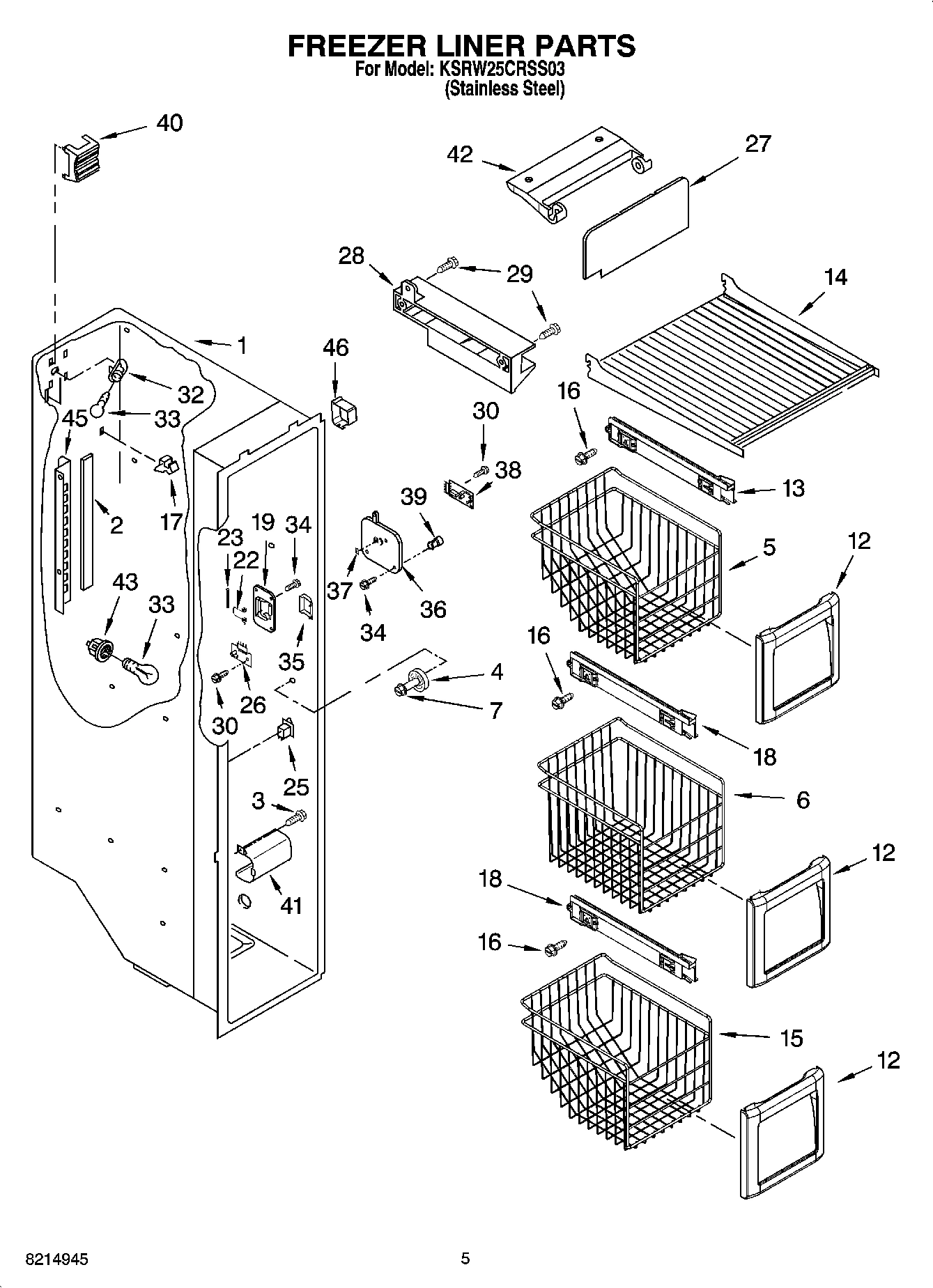 04 - FREEZER LINER PARTS