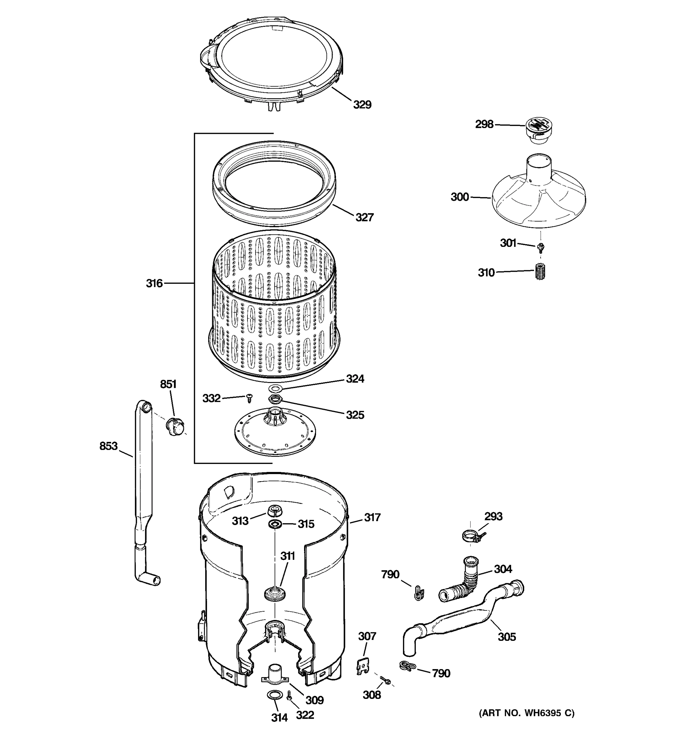TUB, BASKET & AGITATOR