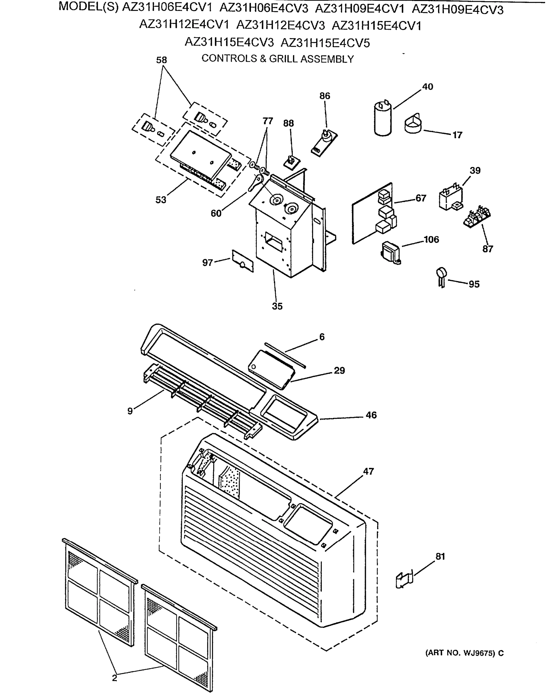 CONTROLS & GRILL ASSEMBLY
