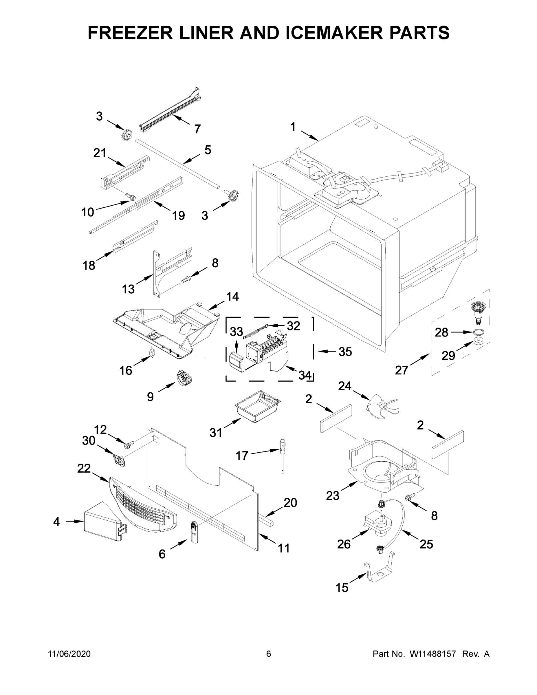 04 - FREEZER LINER AND ICEMAKER PARTS