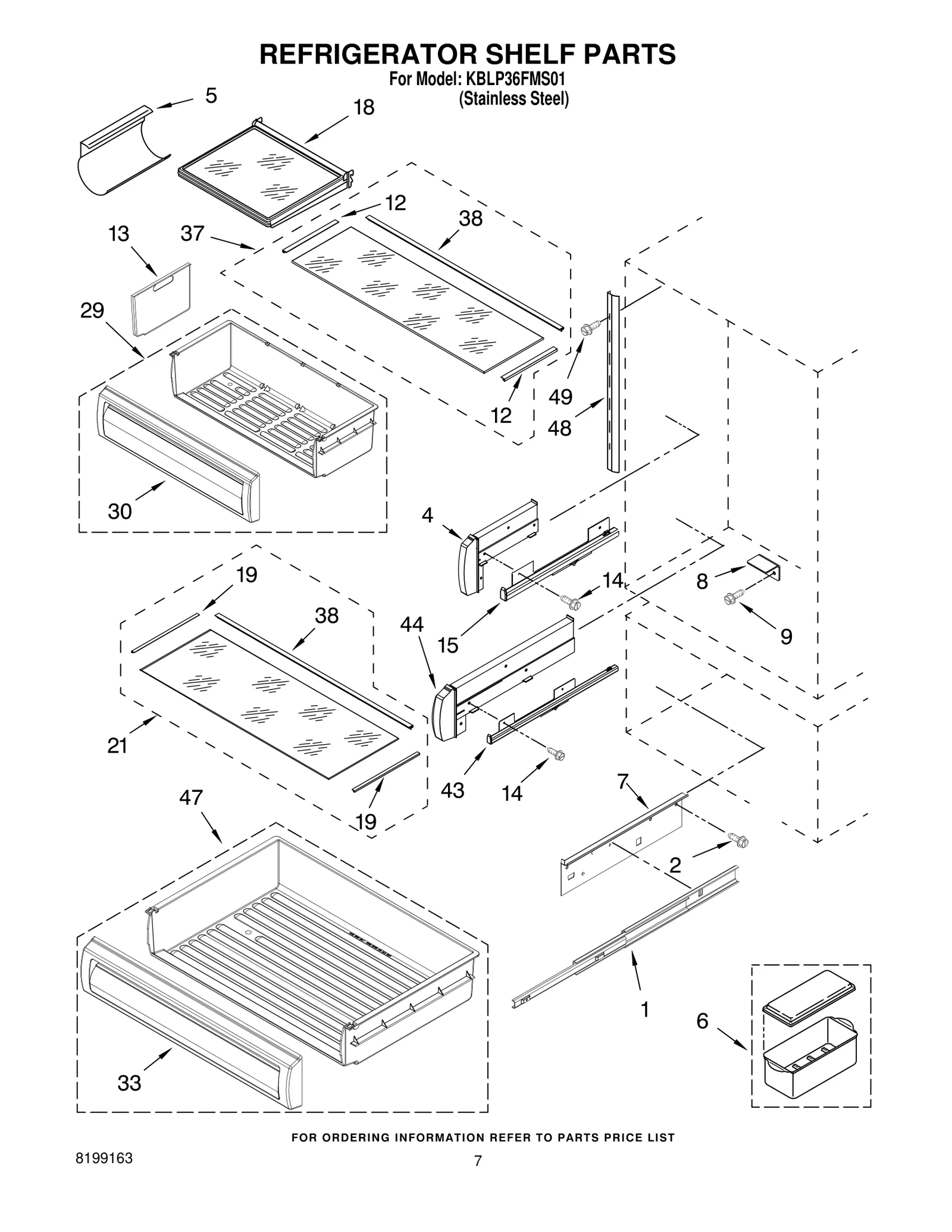 REFRIGERATOR SHELF PARTS