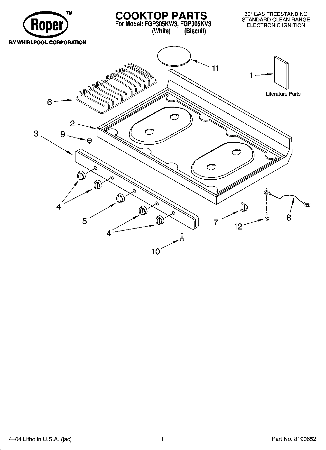 01 - COOKTOP PARTS