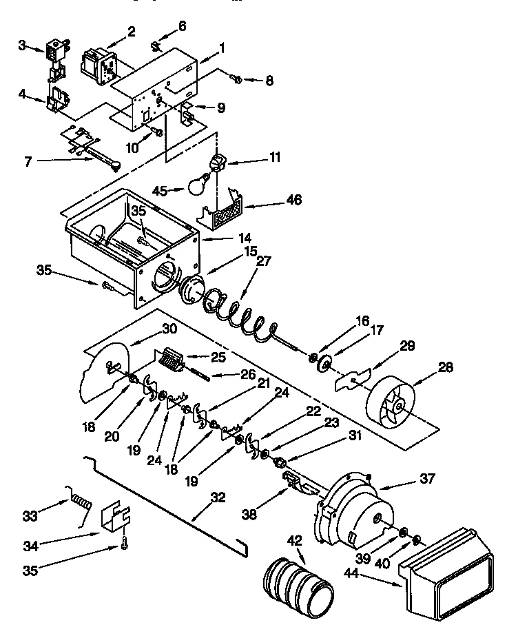 MOTOR AND ICE CONTAINER