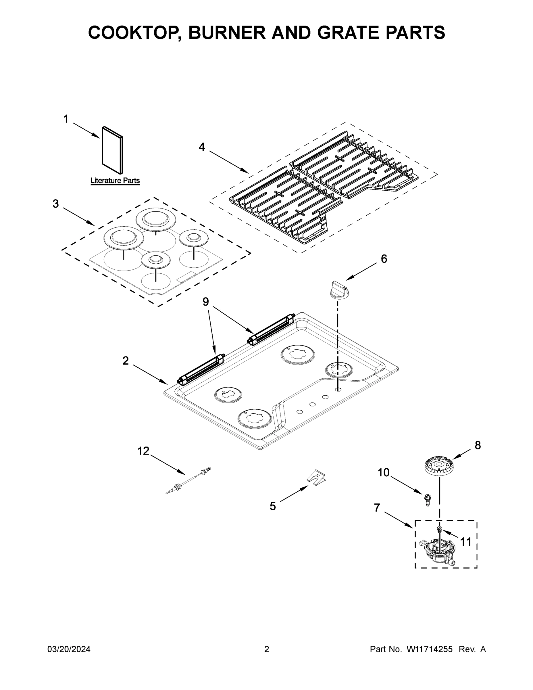 02 - COOKTOP, BURNER AND GRATE PARTS
