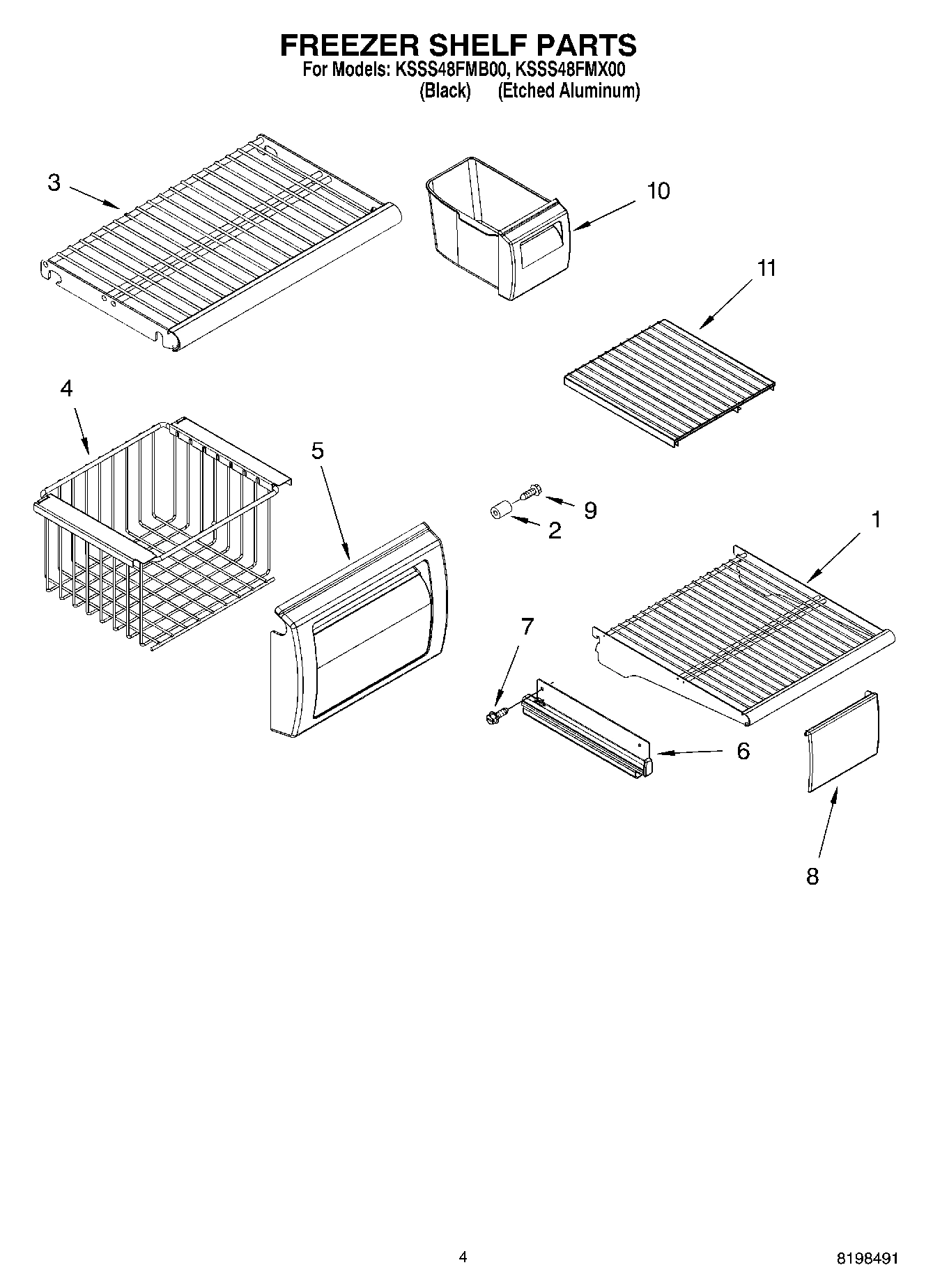 03 - FREEZER SHELF PARTS