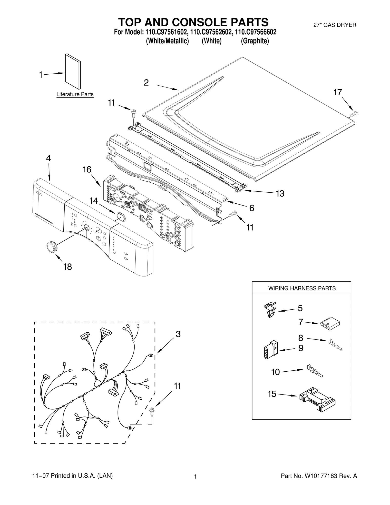 TOP AND CONSOLE PARTS