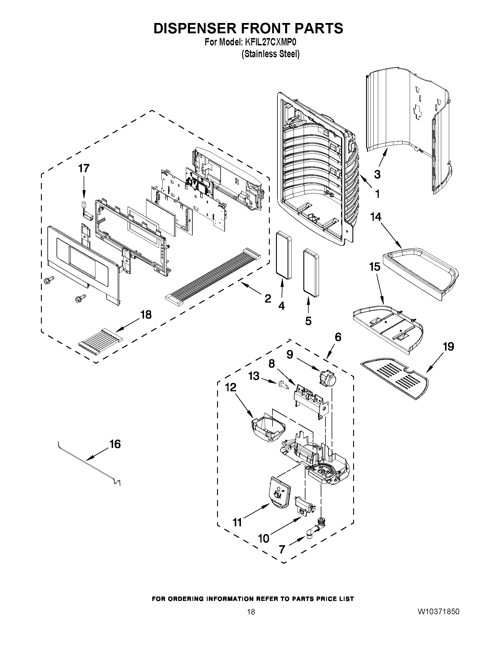 10 - DISPENSER FRONT PARTS