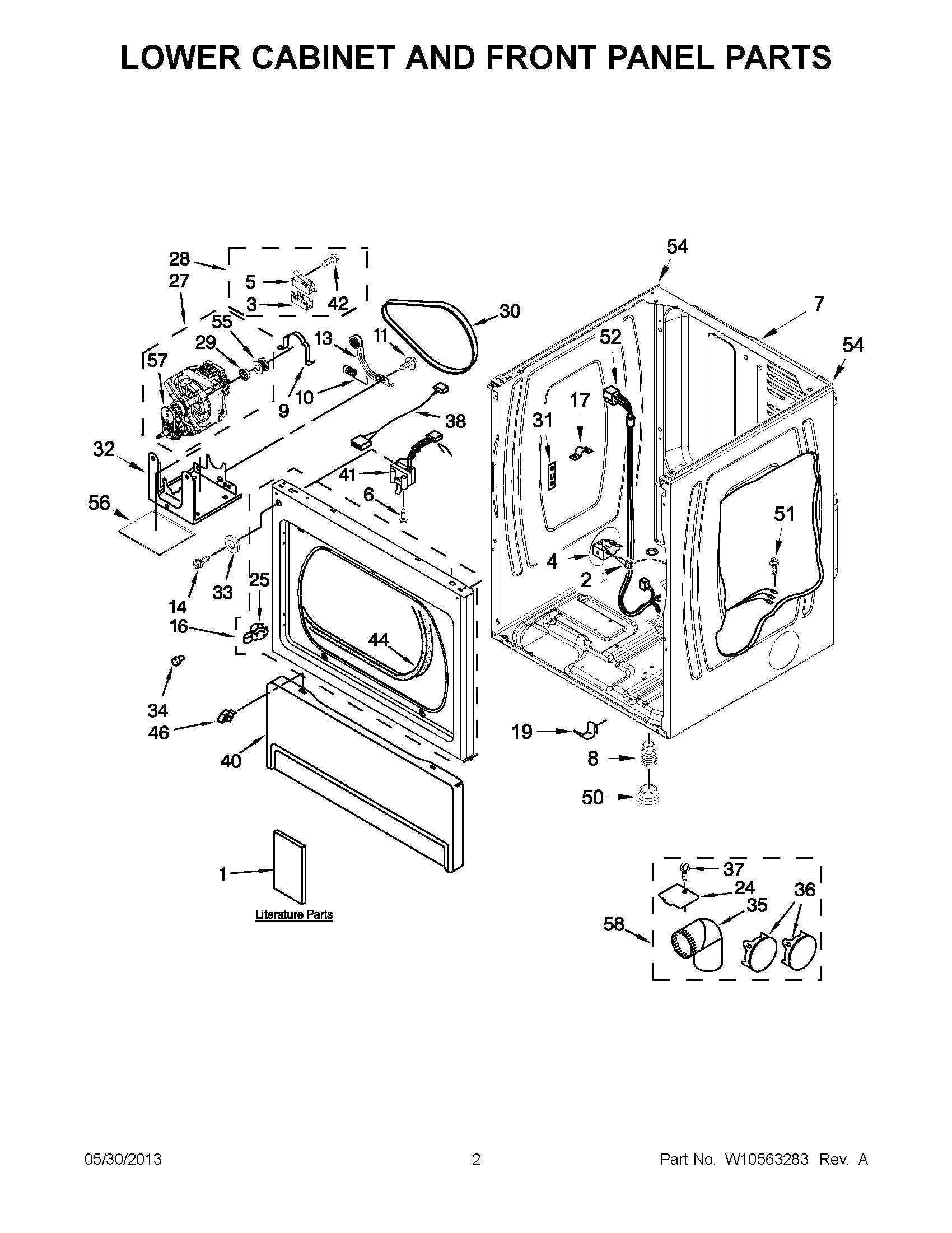 01 - LOWER CABINET AND FRONT PANEL PARTS