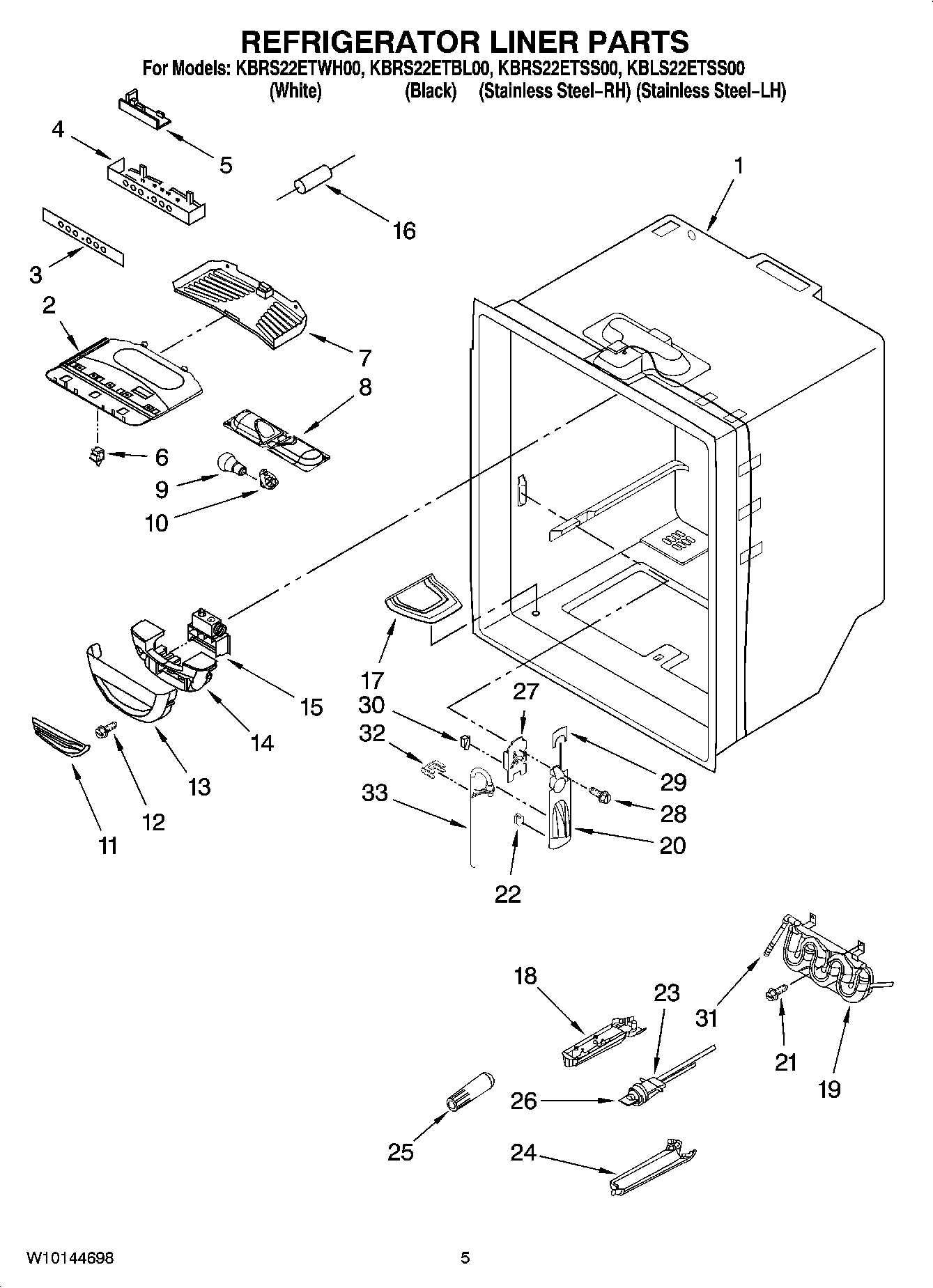 03 - REFRIGERATOR LINER PARTS