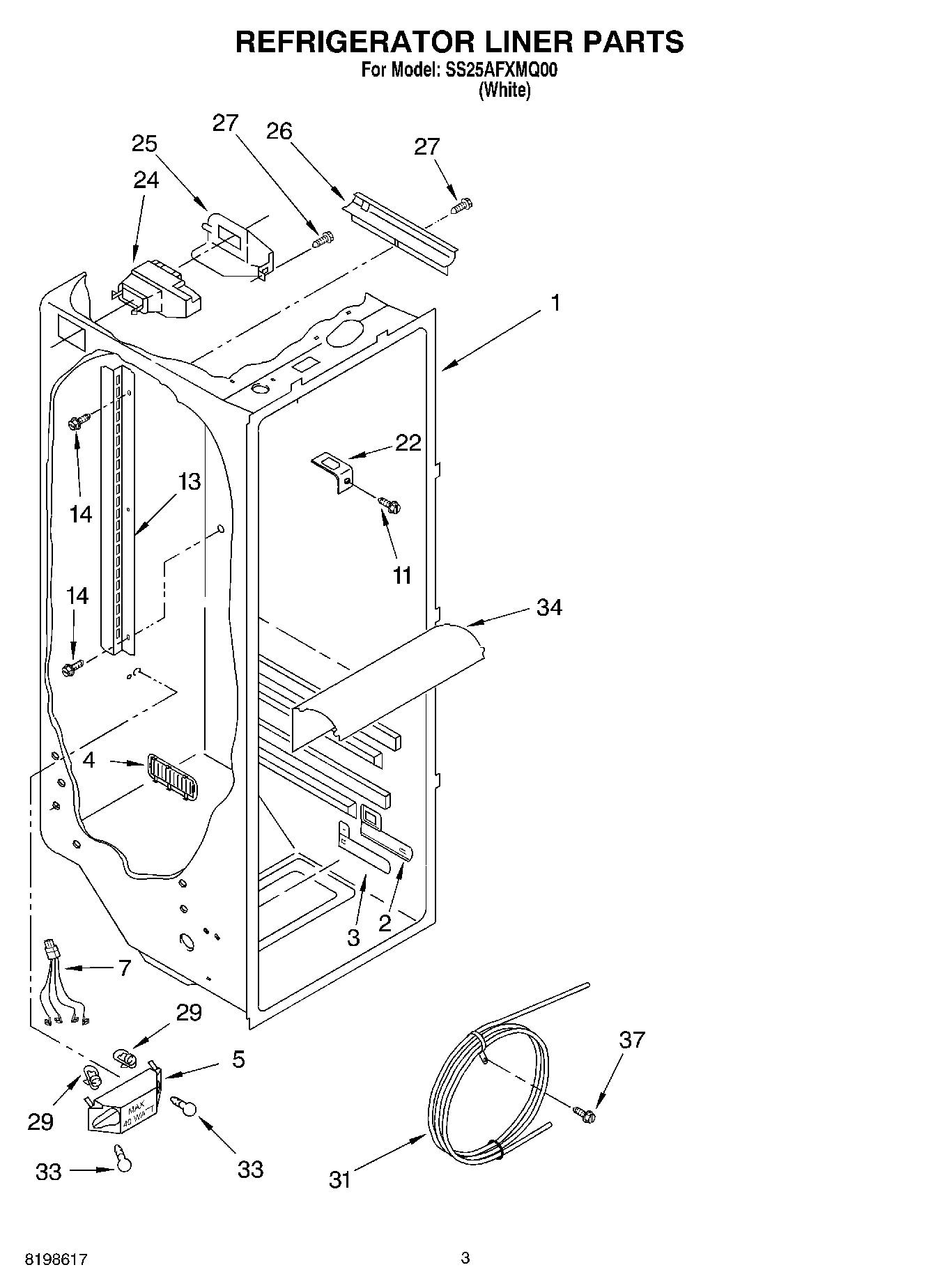 02 - REFRIGERATOR LINER PARTS