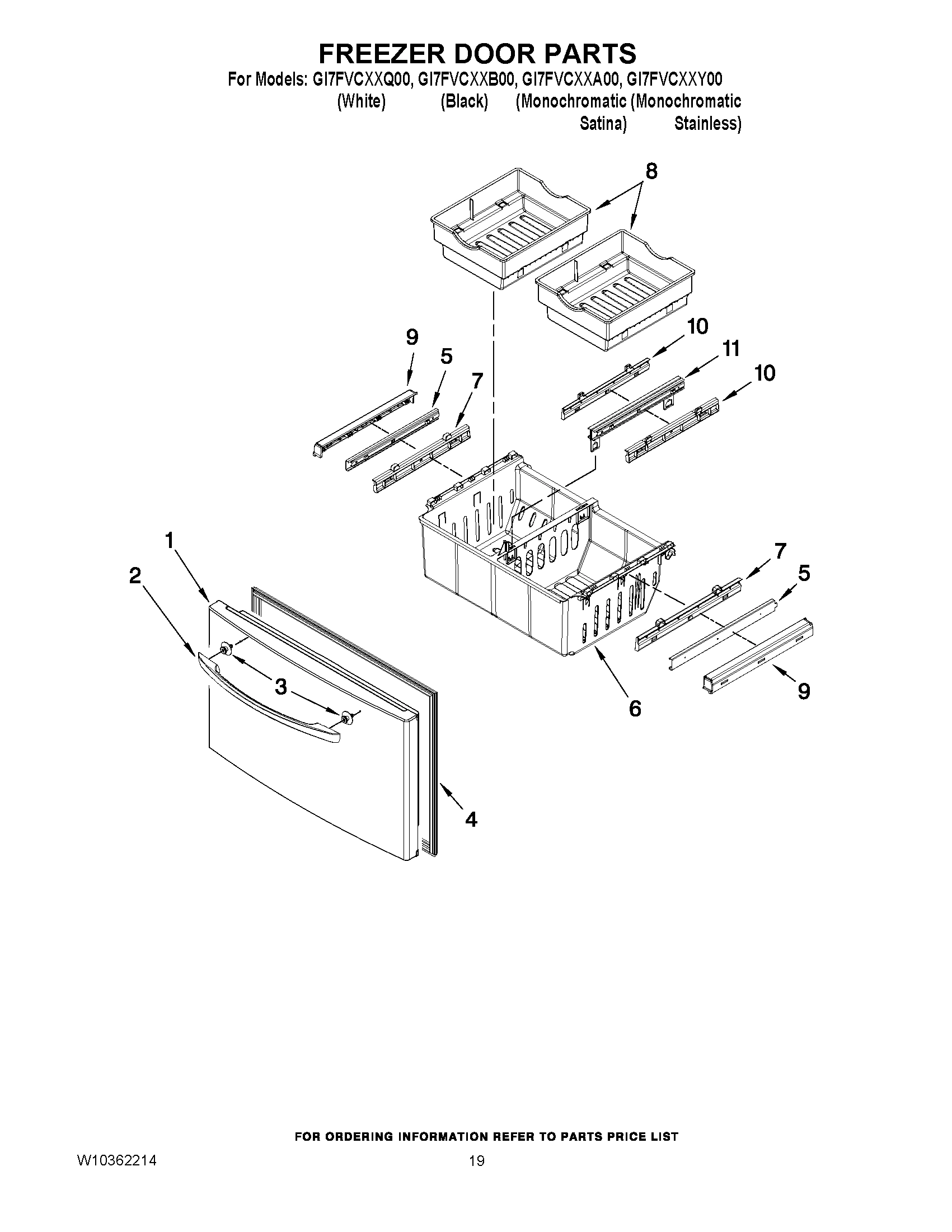 10 - FREEZER DOOR PARTS