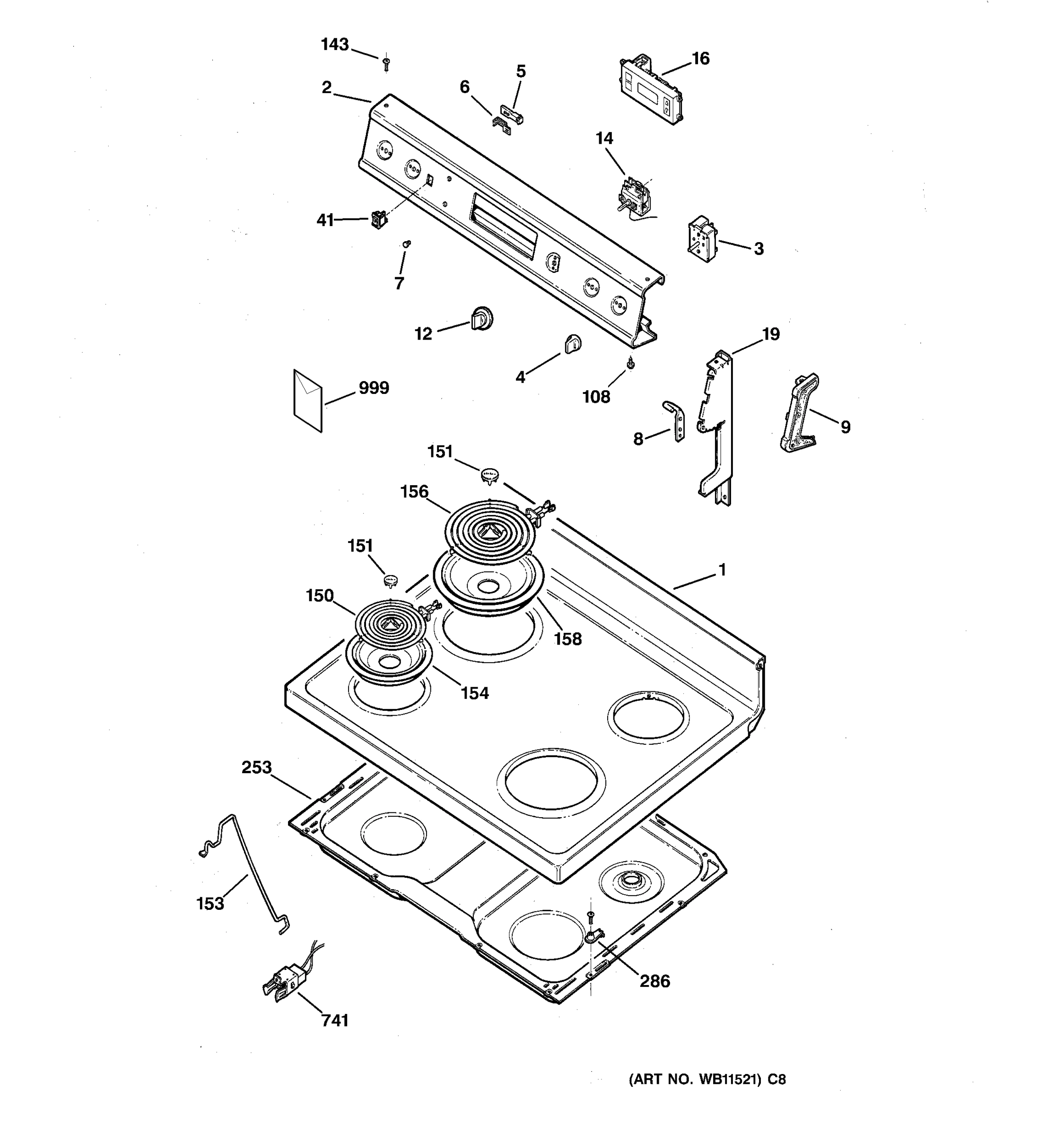 CONTROL PANEL & COOKTOP
