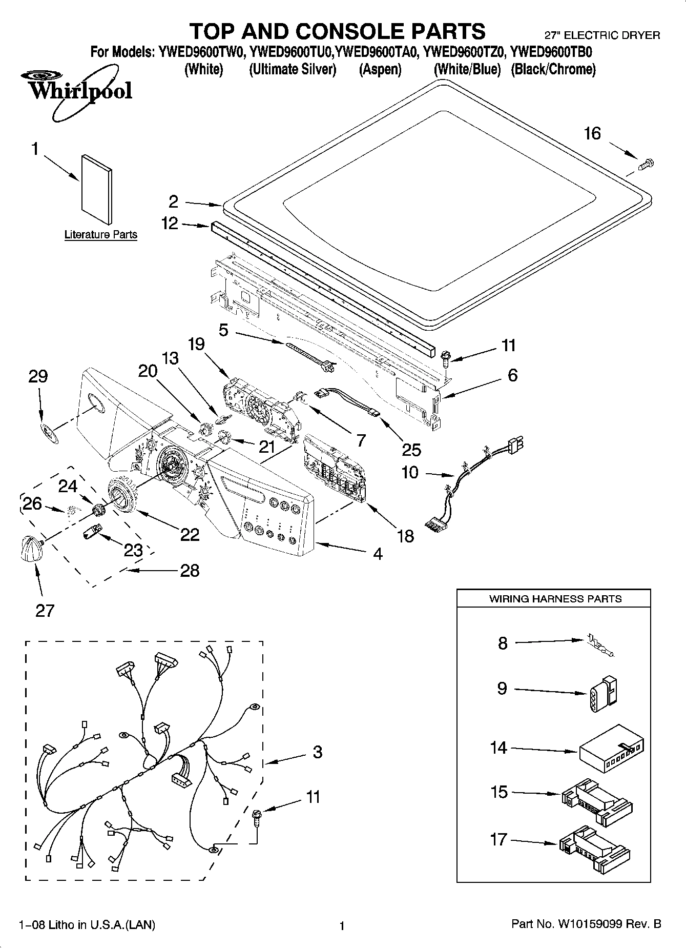 01 - TOP AND CONSOLE PARTS
