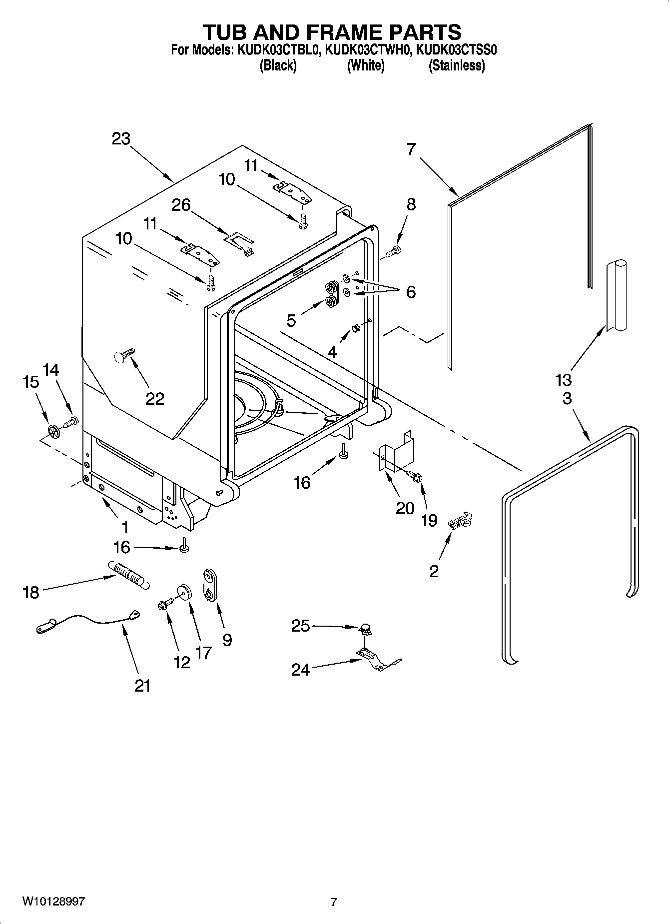 07 - TUB AND FRAME PARTS