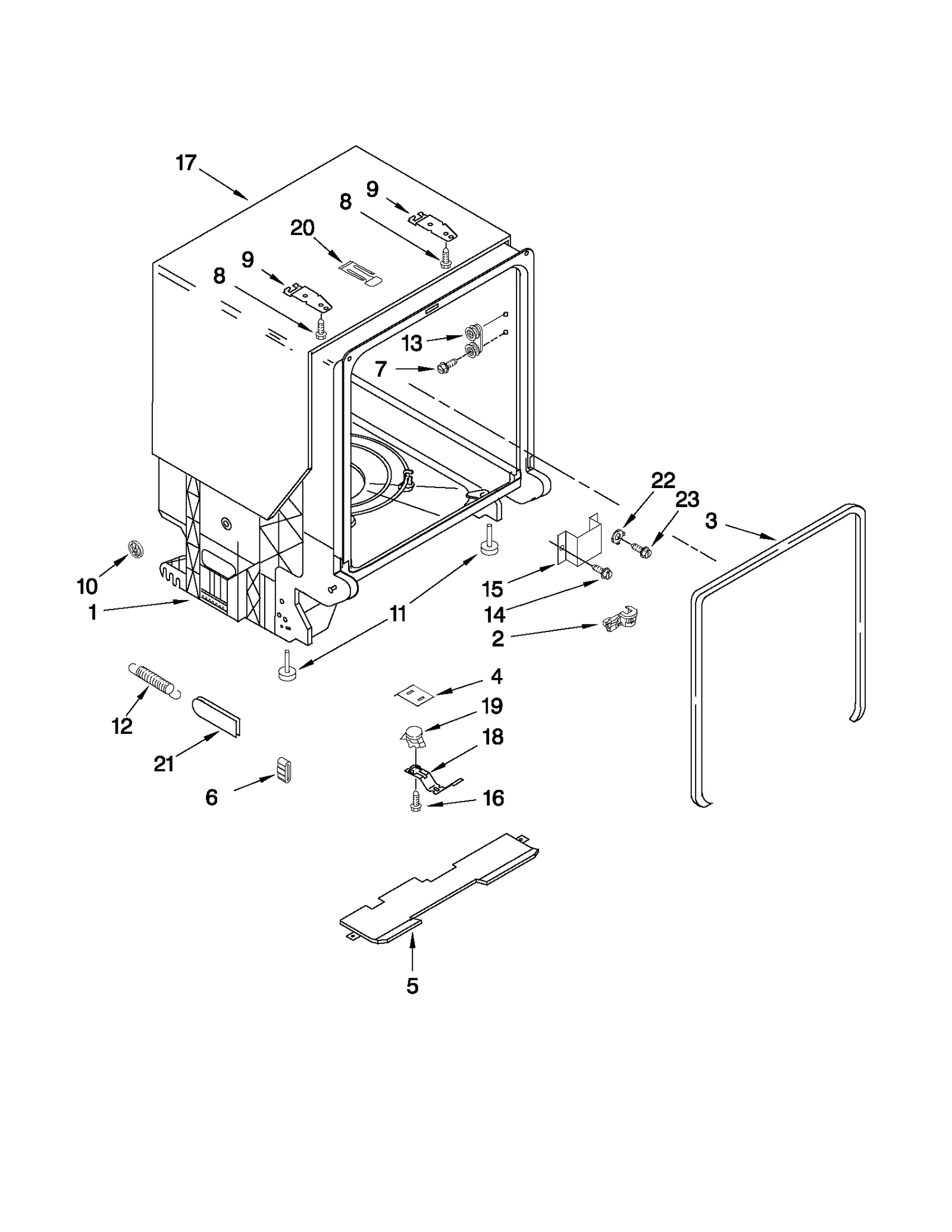 TUB AND FRAME PARTS