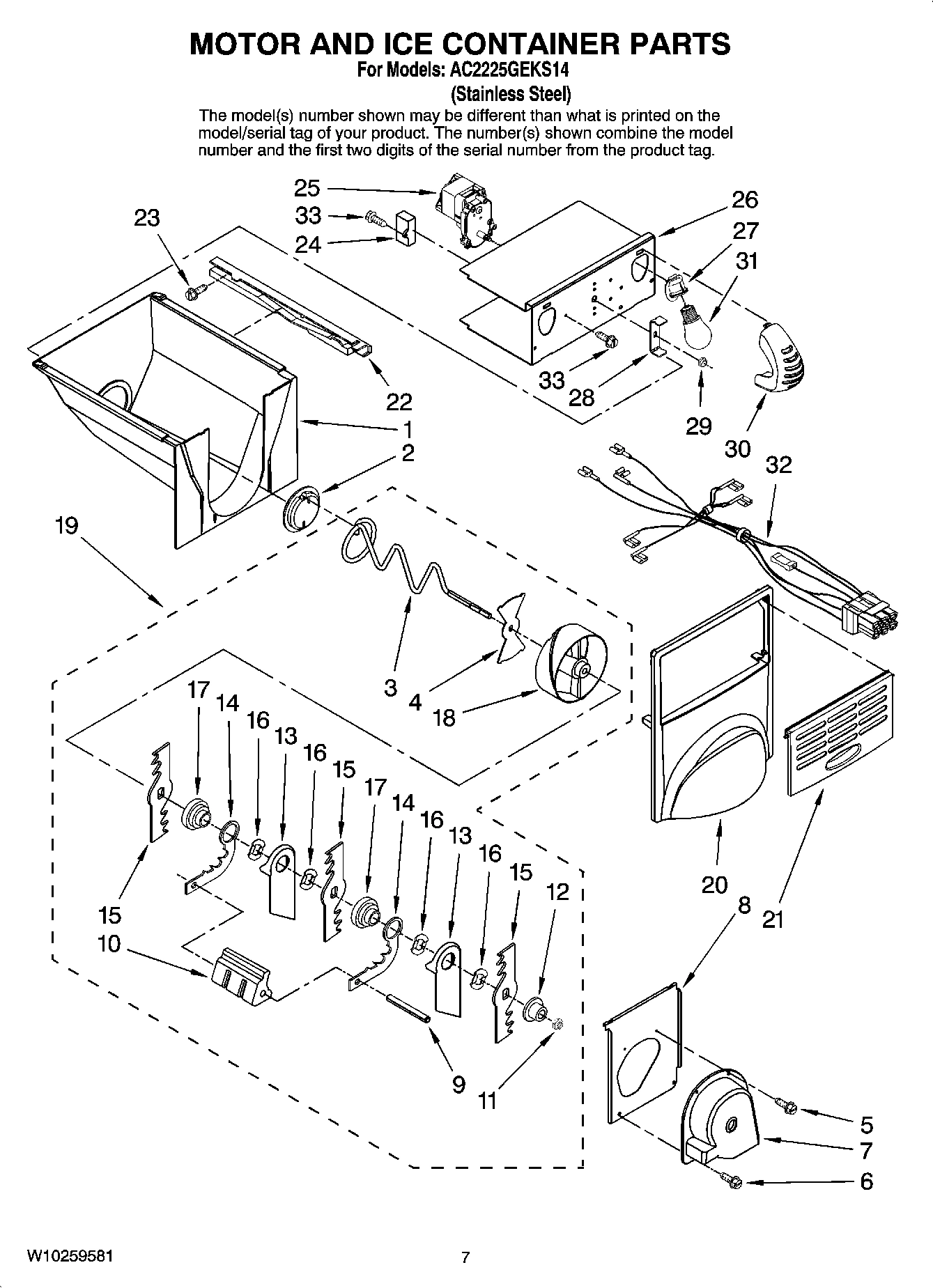 05 - MOTOR AND ICE CONTAINER PARTS