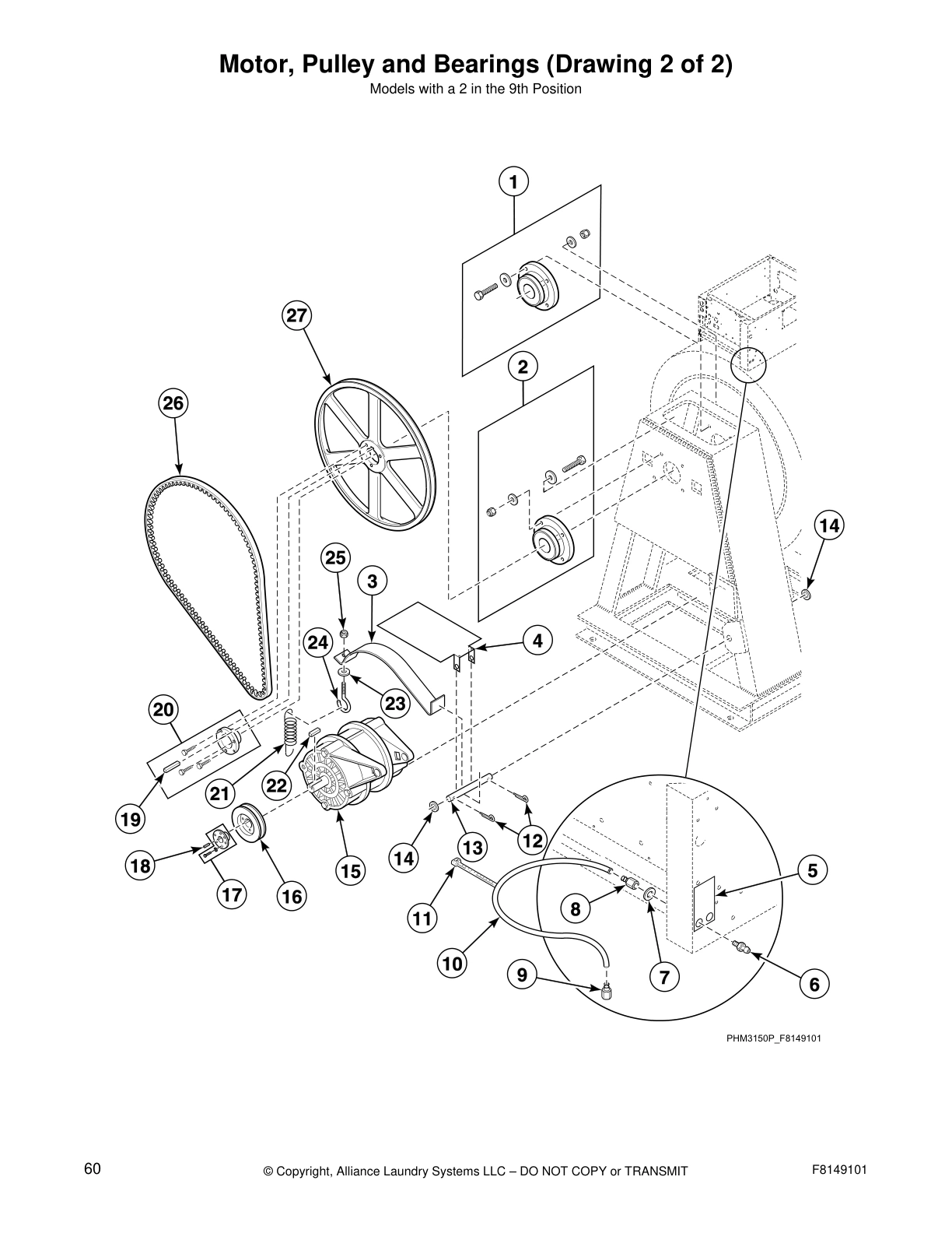 Motor, Pulley and Bearings (Drawing 2 of 2)