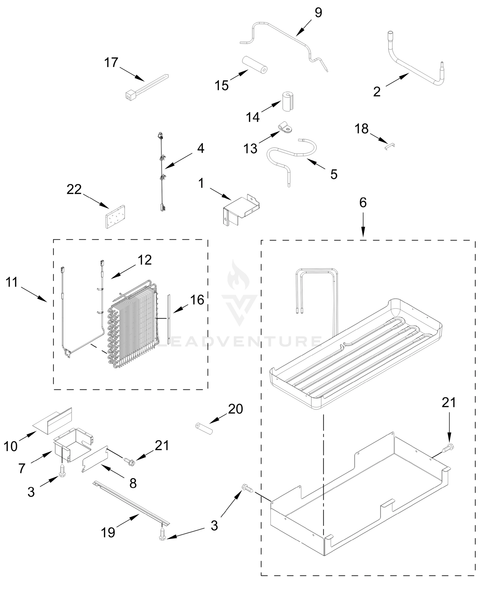 LOWER UNIT AND TUBE PARTS